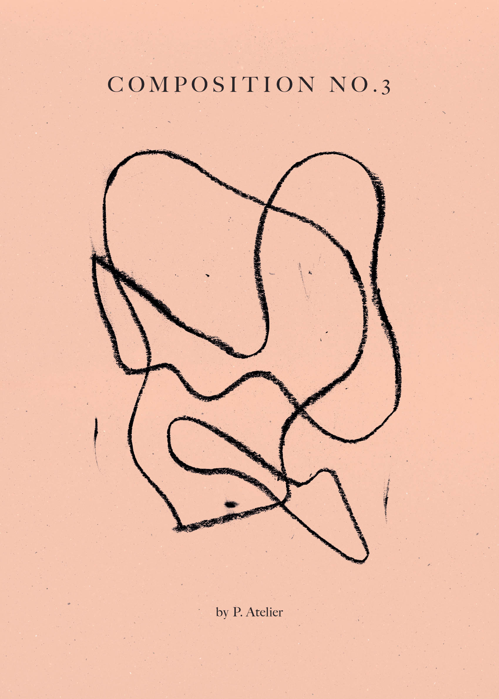Composition no.3 Poster - Abstract line art (50x70 cm)
