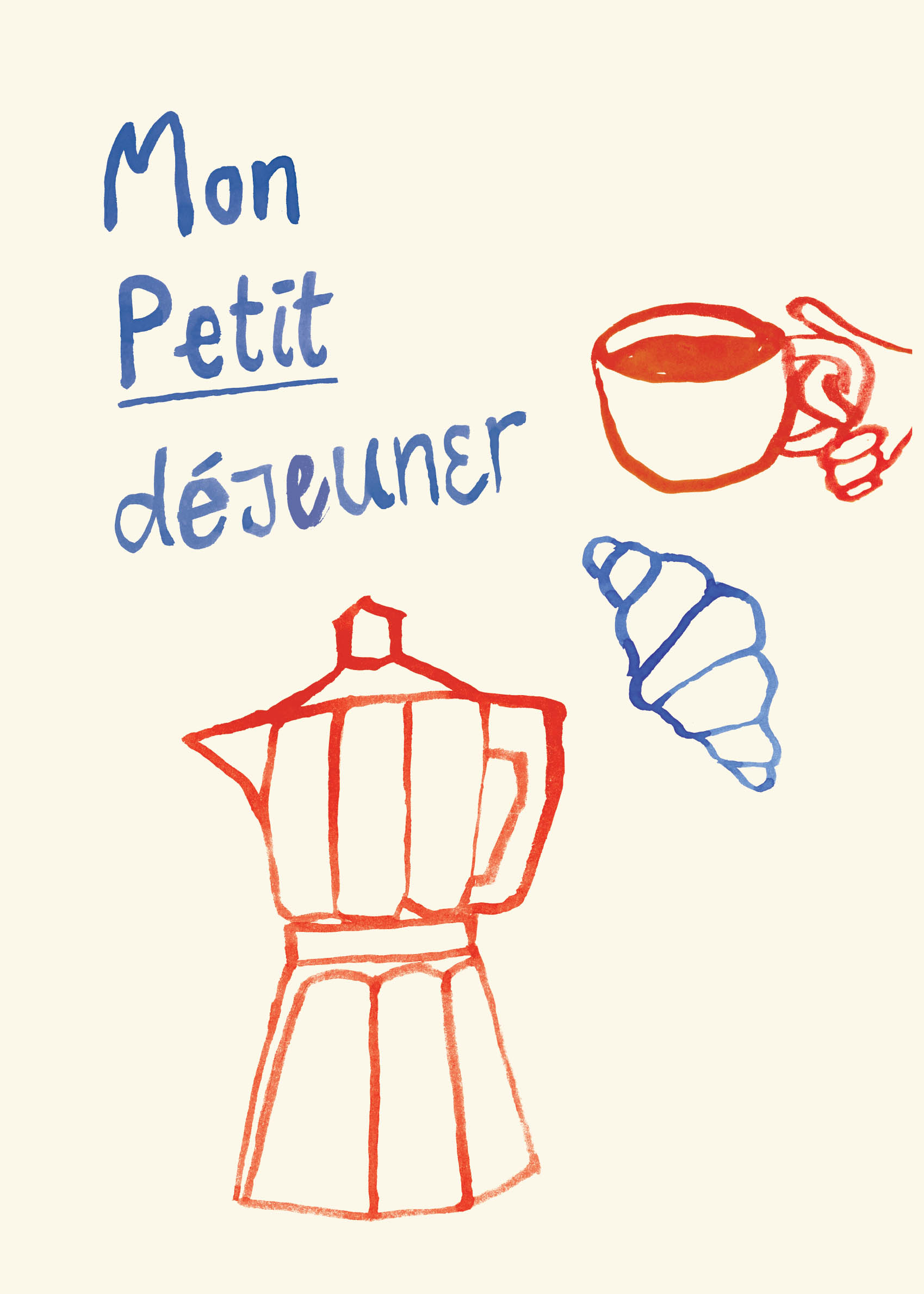 Mon Petit Déjeuner Poster - Food illustration (30x40 cm)