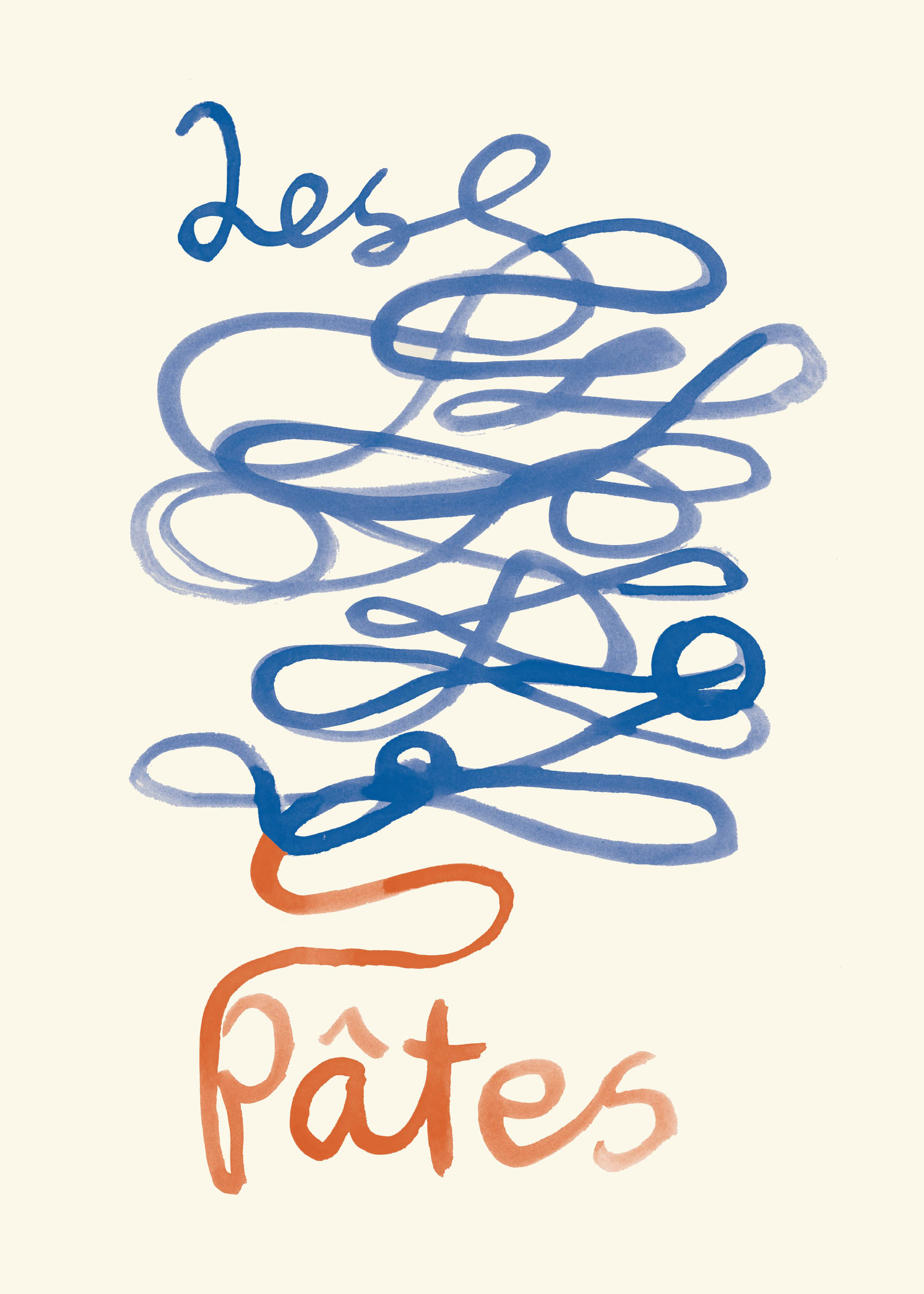 Les Pates Poster - Typografie Grafik (50x70 cm)