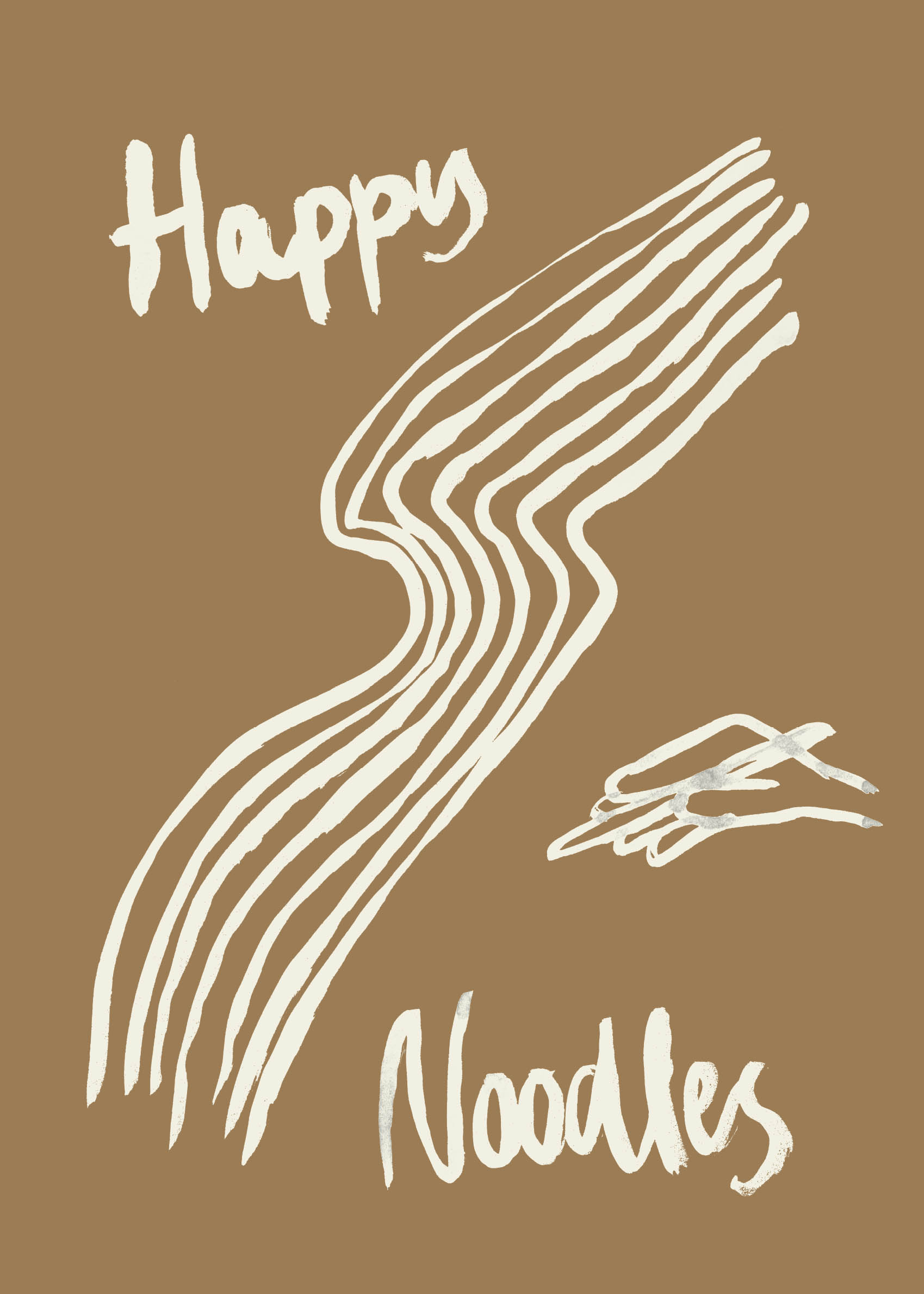 Happy Noodles Poster - Nudelillustration (30x40 cm)