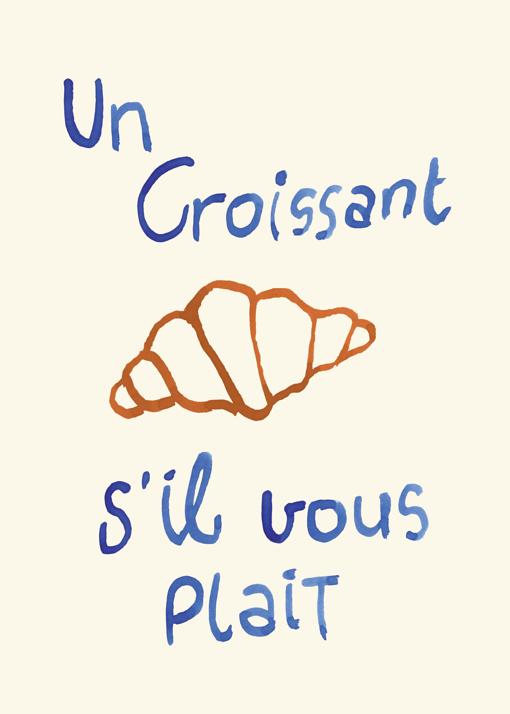 Un Croissant poster - Croissant illustration (40x50 cm)