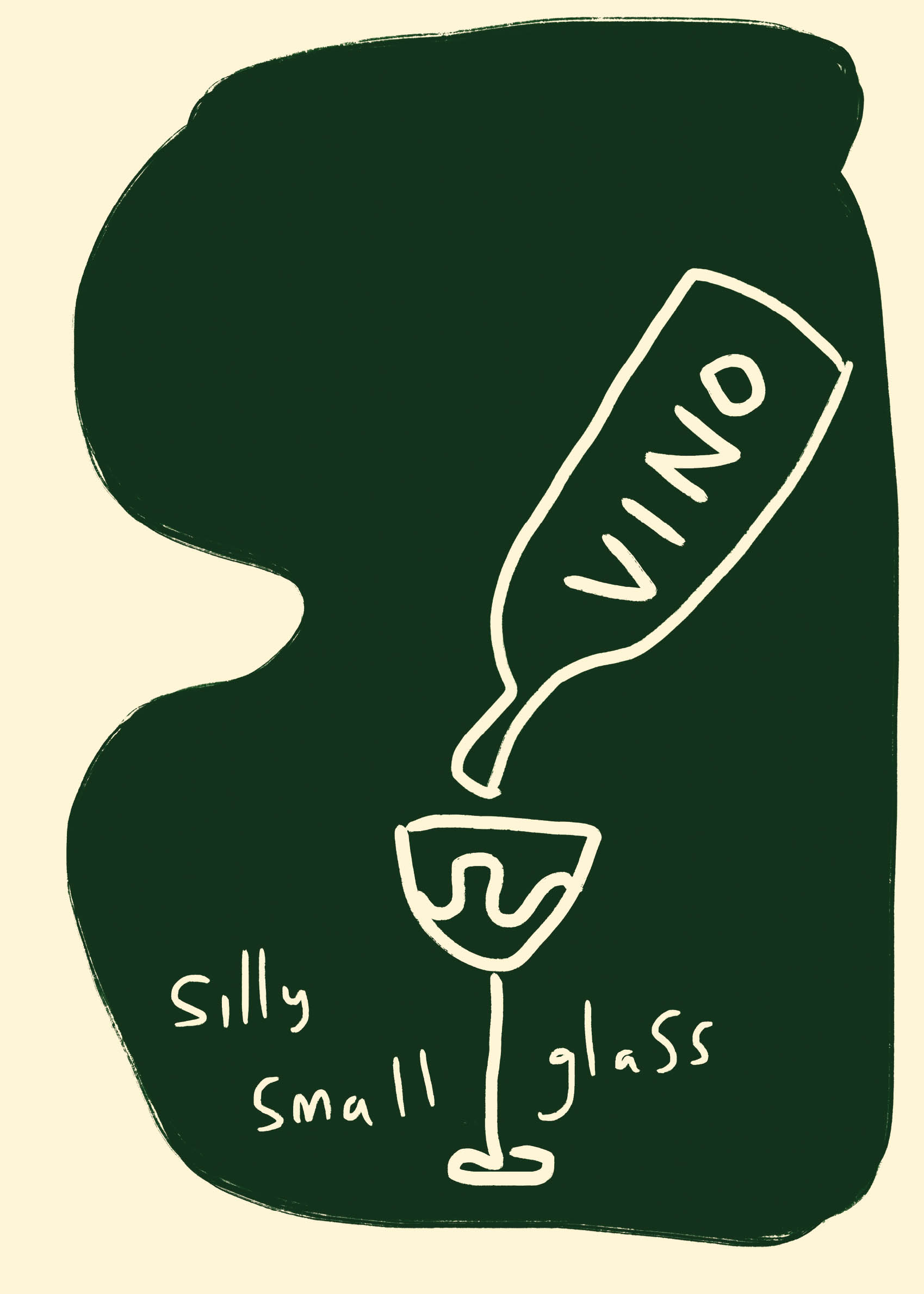 Silly Small Glass Poster - Getränk line art (30x40 cm)