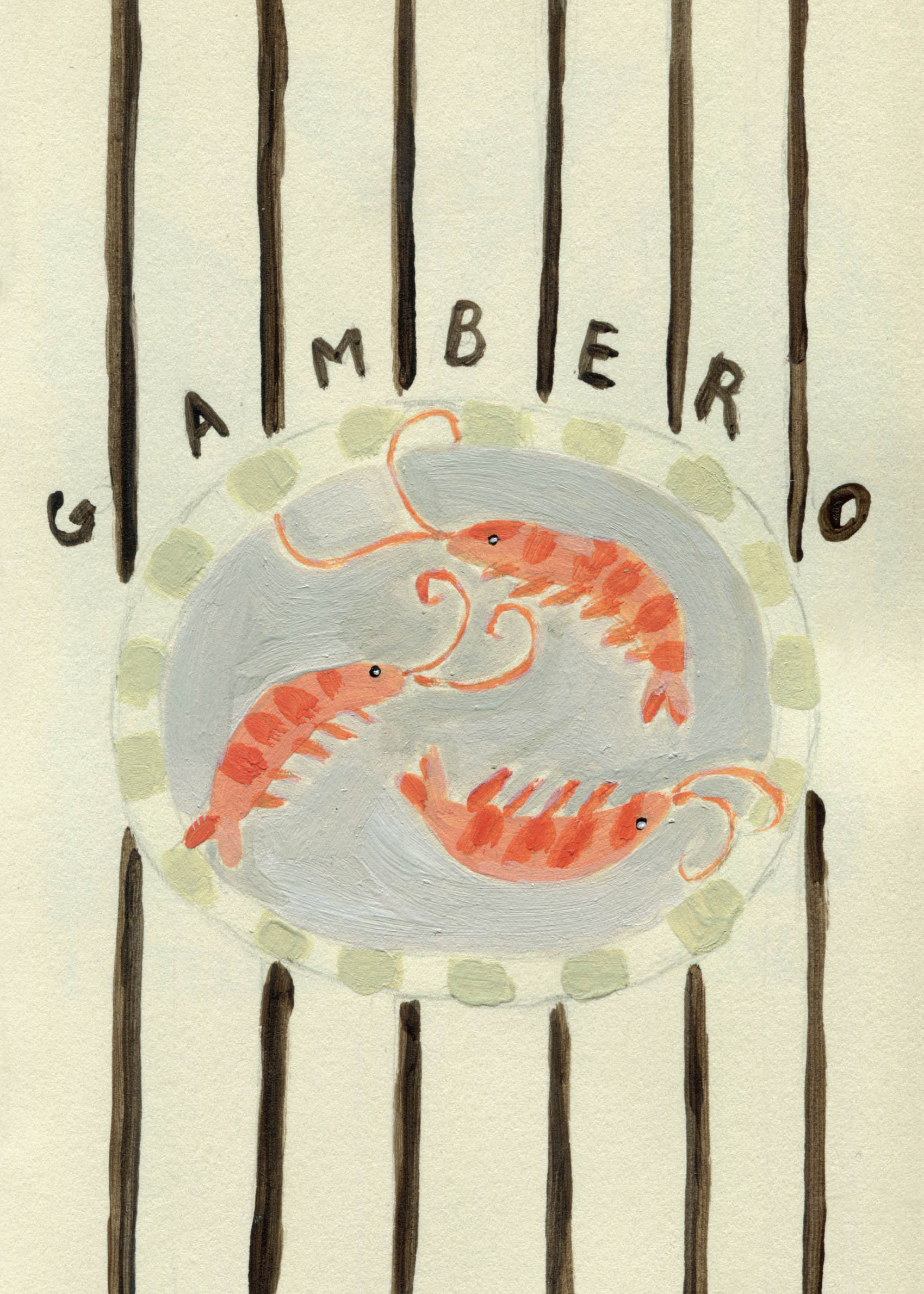 Gambero Poster - Food illustration (50x70 cm)