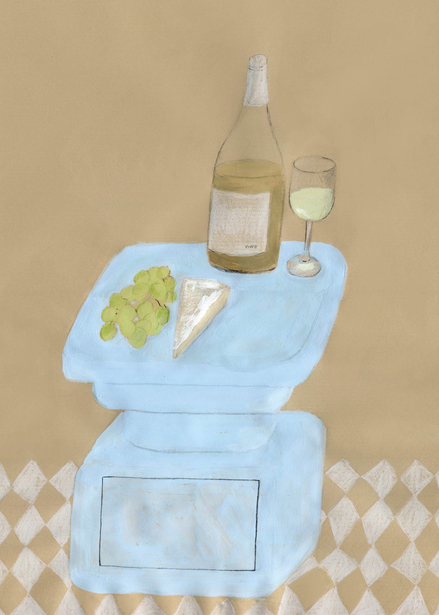 Snack Table Poster - Food illustration (30x40 cm)