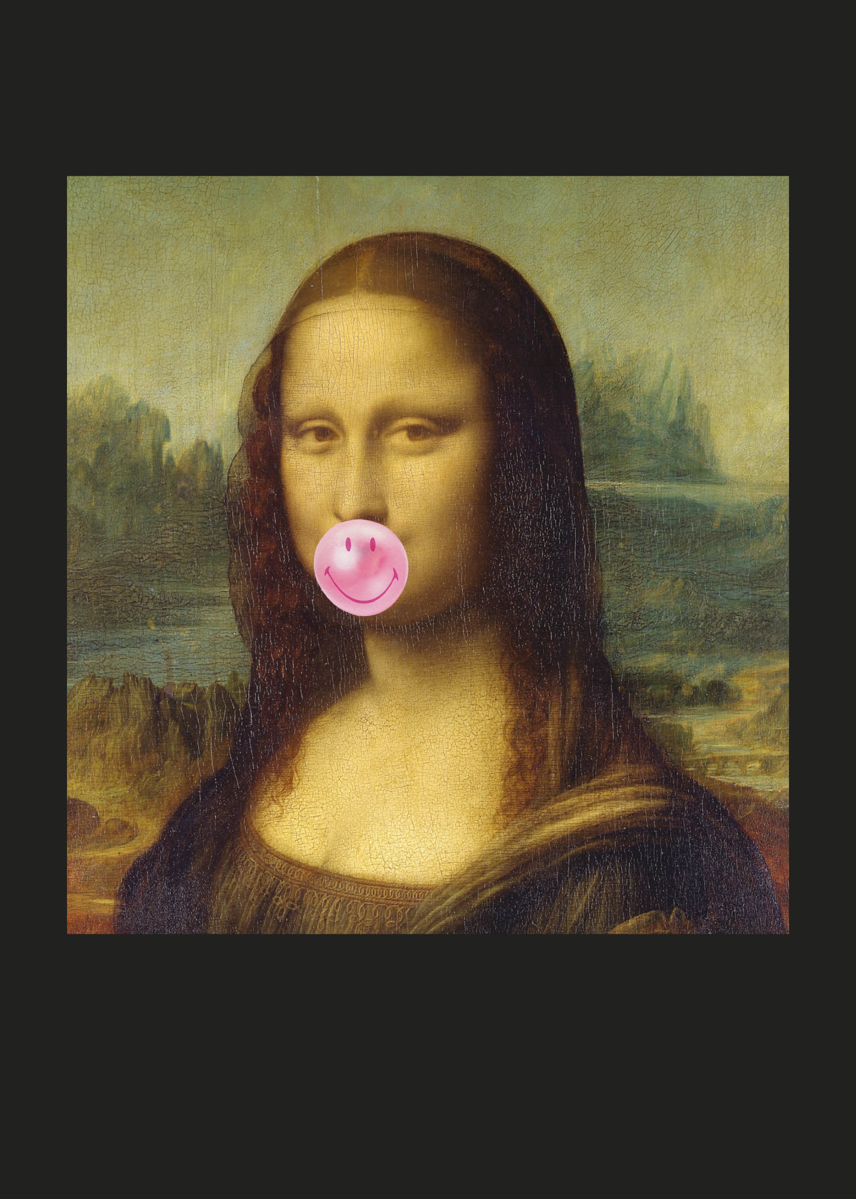 Bubblegum Smiley Poster - Porträt Grafik (70x100 cm)