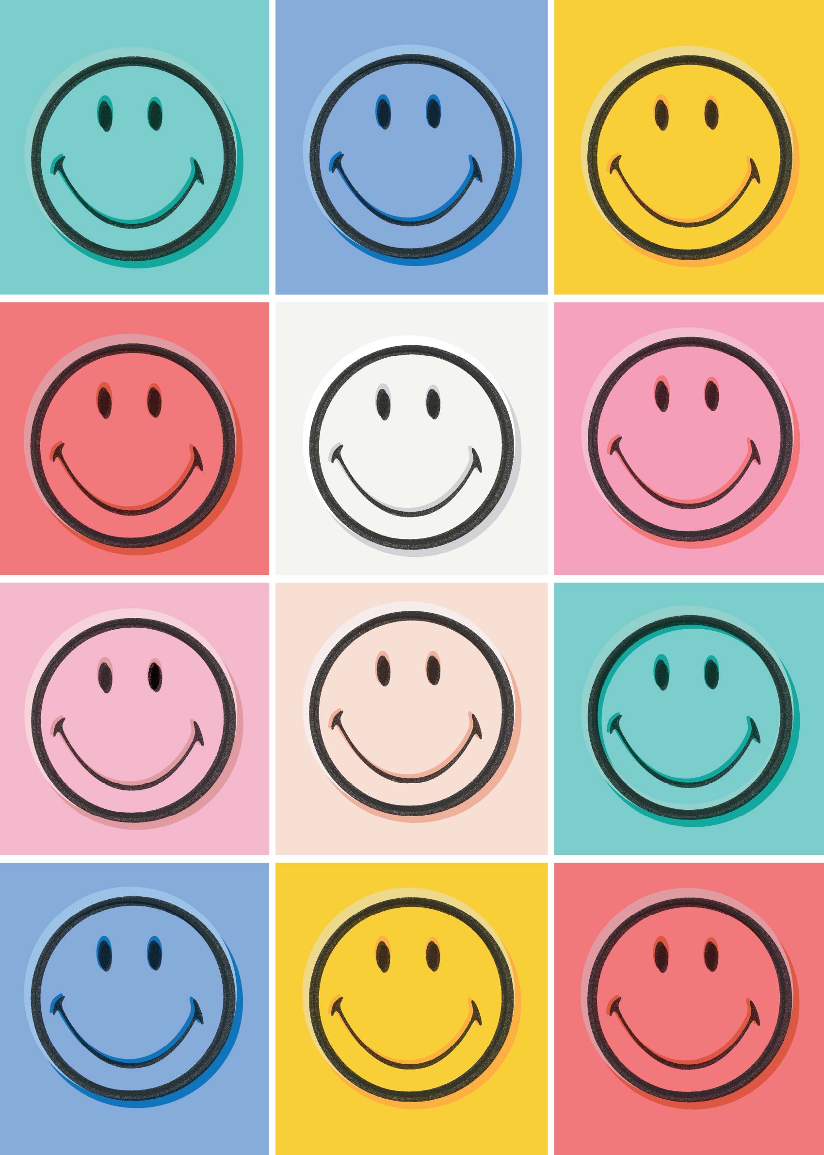 Smiley Portraits Poster - Smiley illustration (21x30 cm)