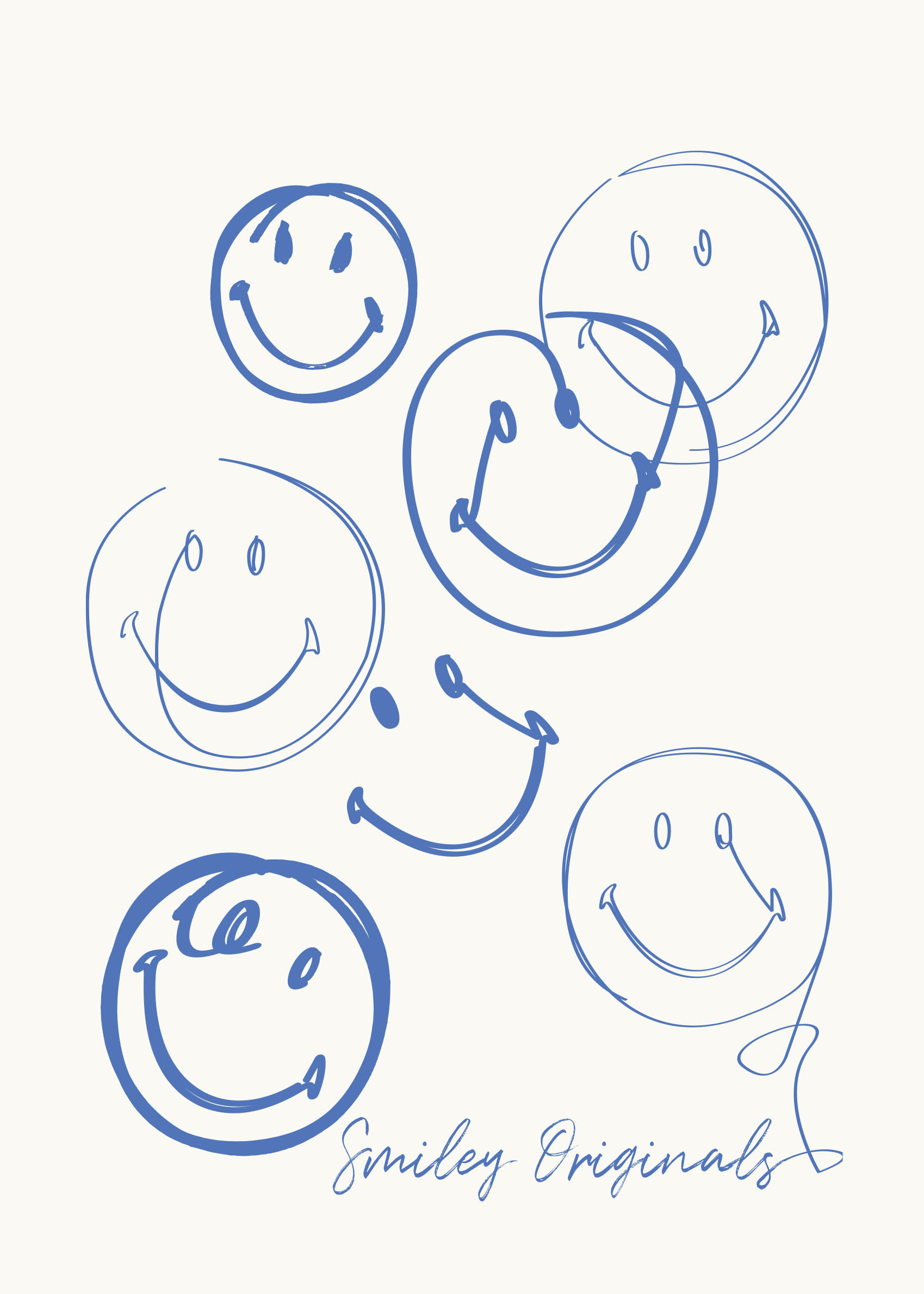 Smiley Lines plakat - Smiley-illustration (70x100 cm)