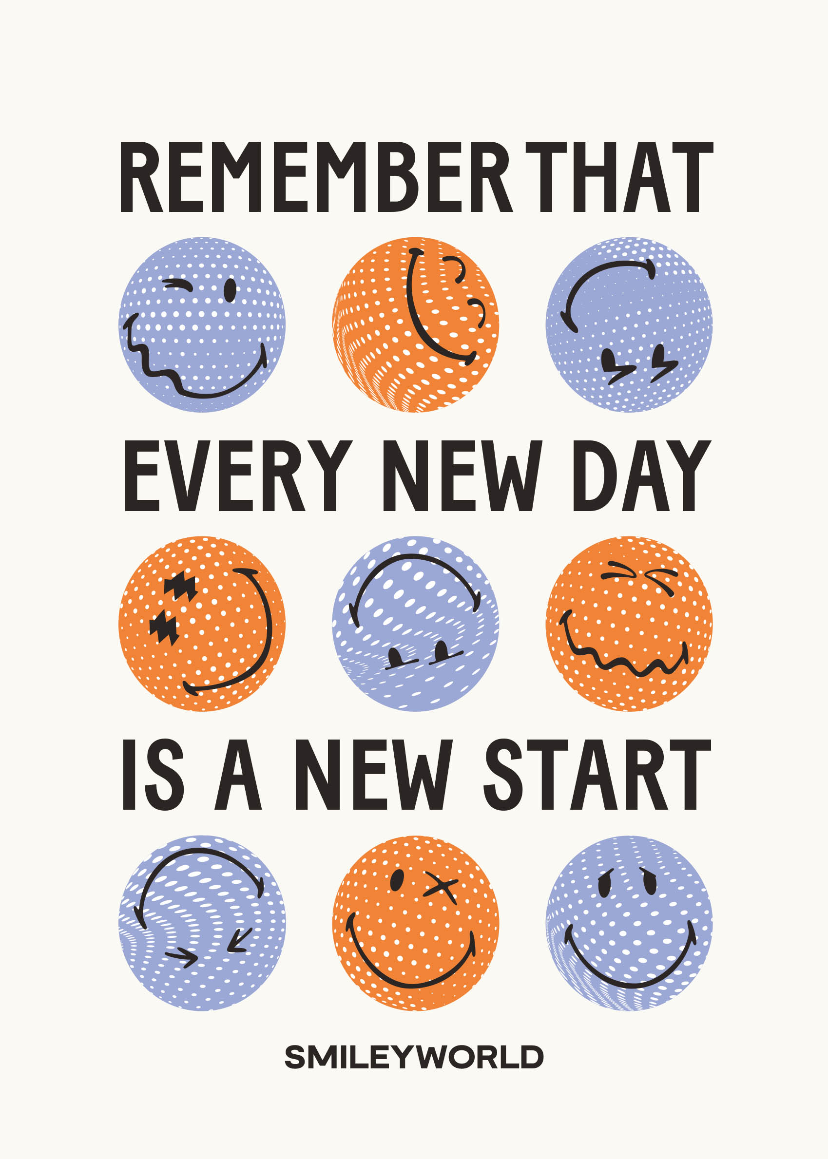 A New Start Poster - Quote illustration (21x30 cm)