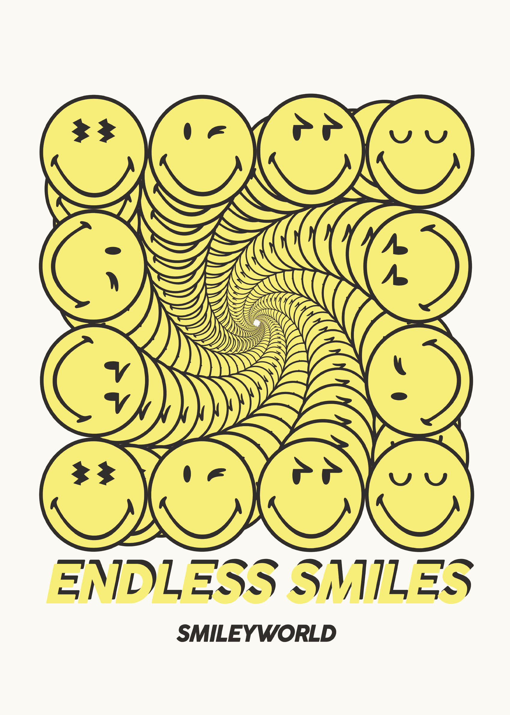 Endless Smiles Poster - Smiley illustration (70x100 cm)