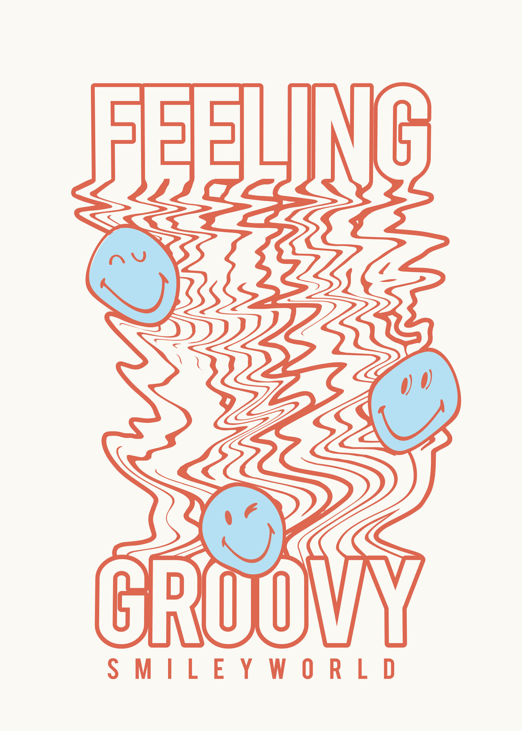 Feeling Groovy Poster - Typography illustration (50x70 cm)