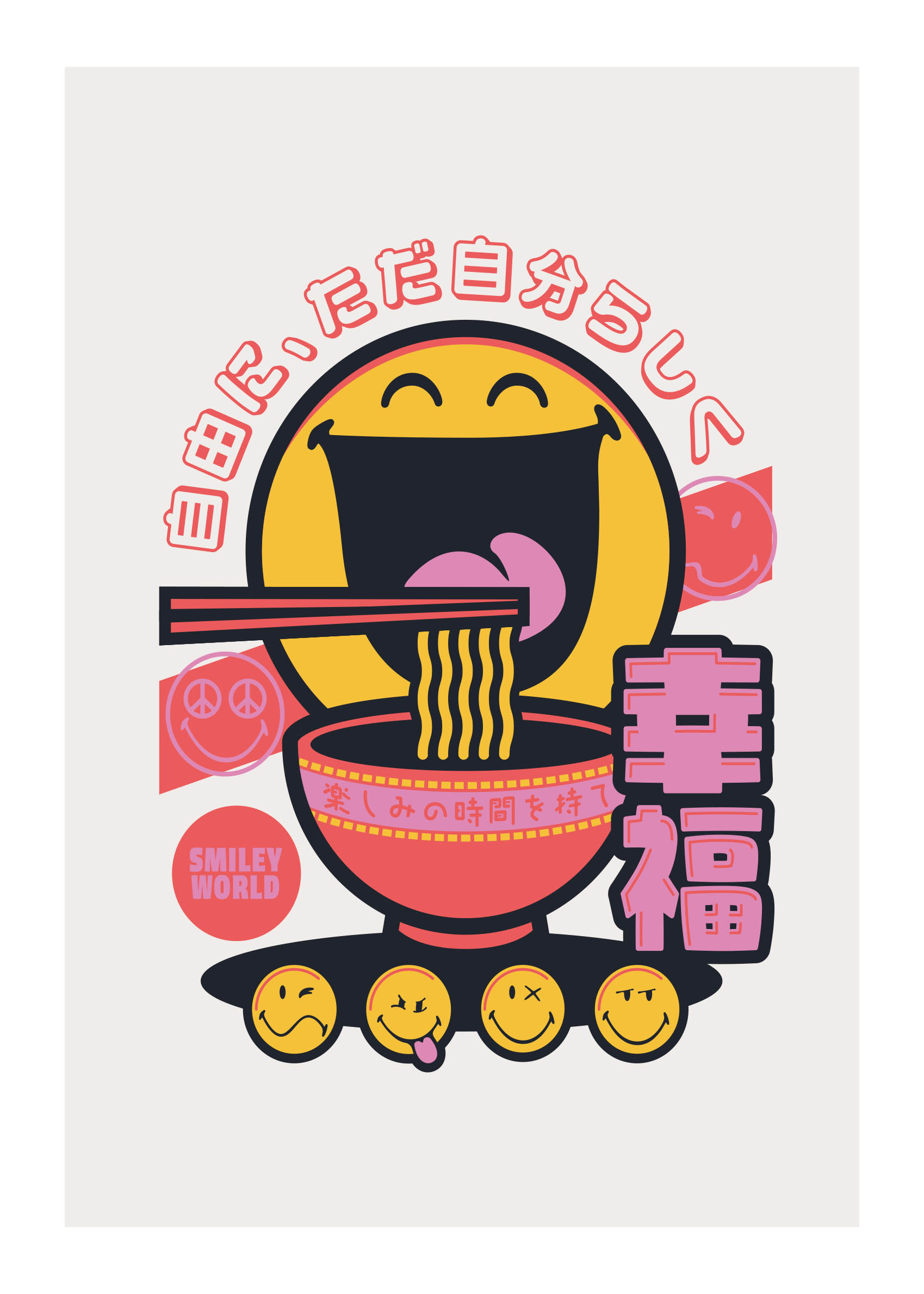 Happy Ramen plakat - Madillustration (50x70 cm)