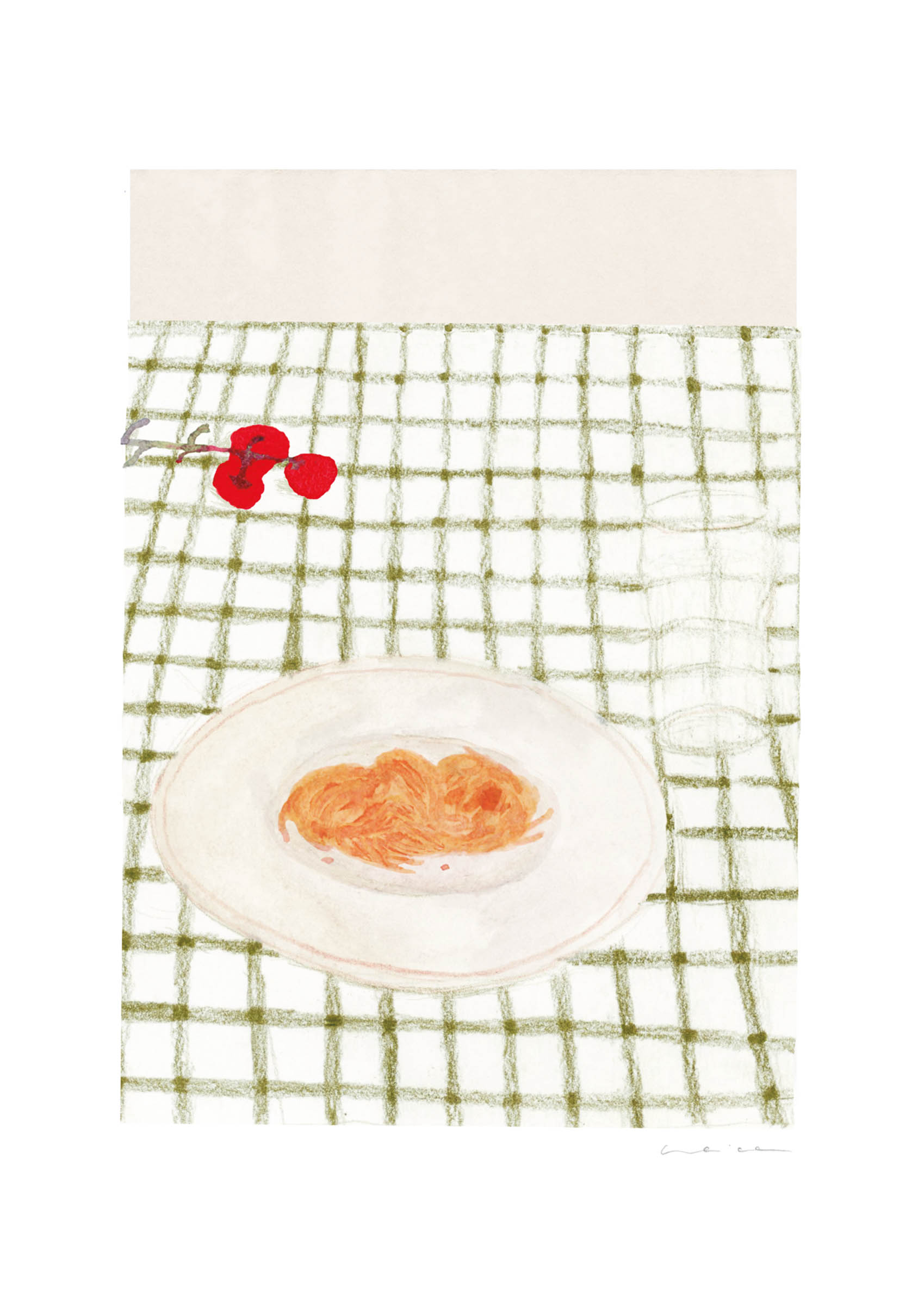 Spaghetti poster - Food illustration (50x70 cm)