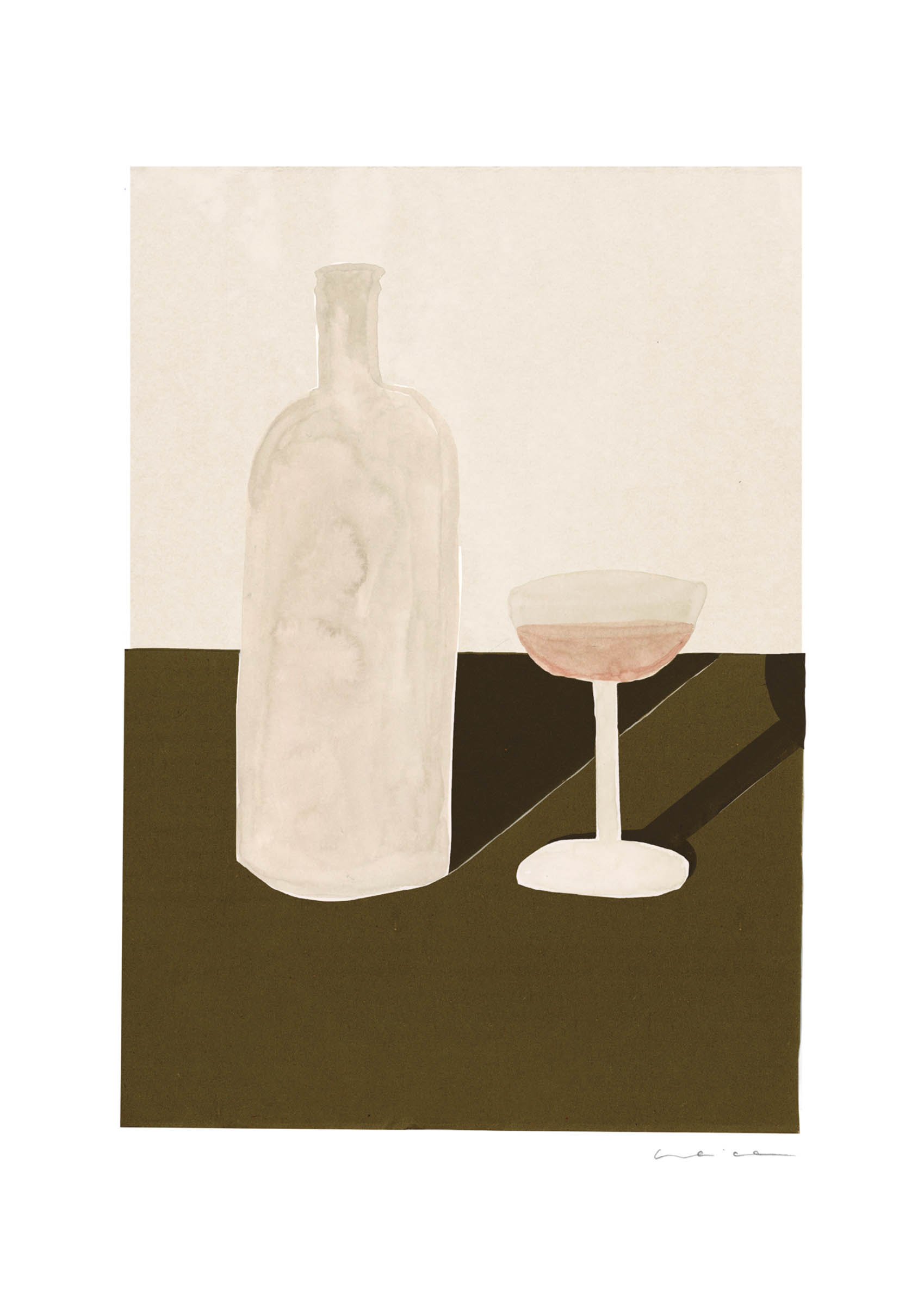 Un Vino por Favor Poster - Drink illustration (70x100 cm)