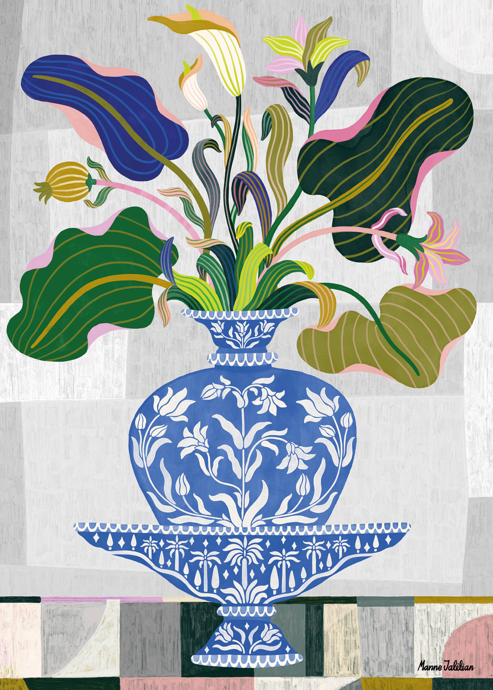 Vase Poster - Floral illustration (70x100 cm)