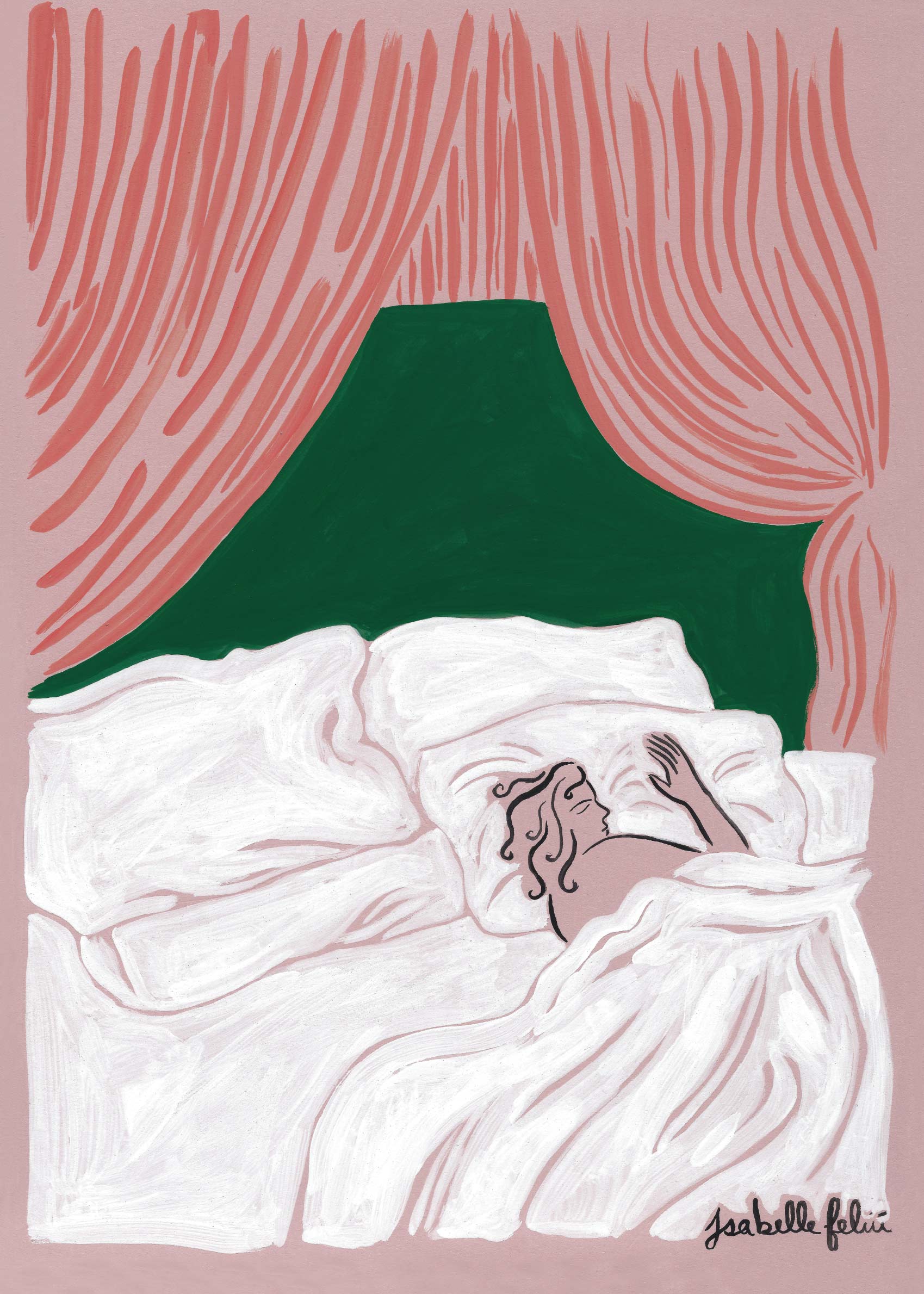 Sleeping In plakat - Figurillustration (50x70 cm)