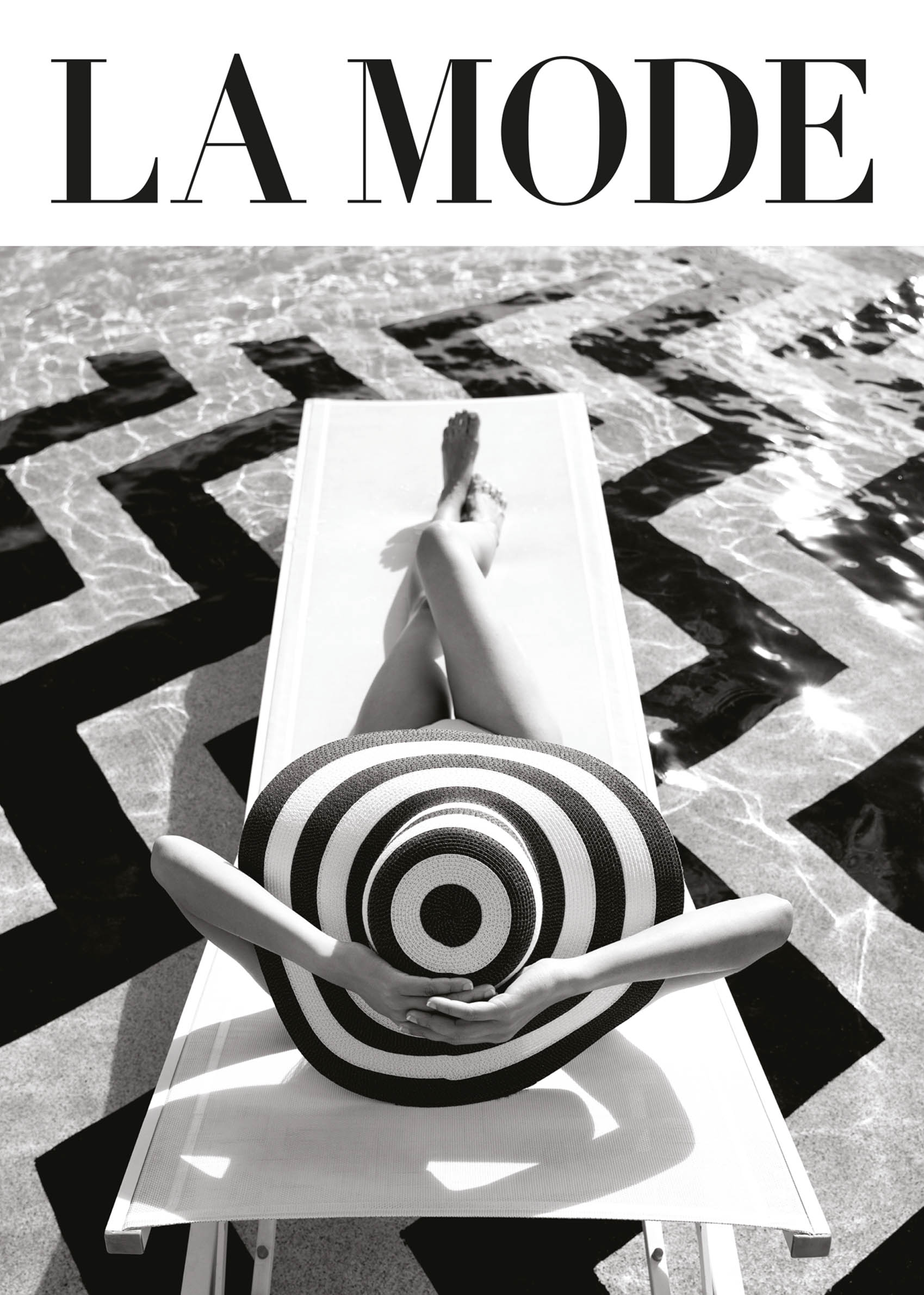 La Mode Pool poster - Sort-hvid modefotografi (21x30 cm)