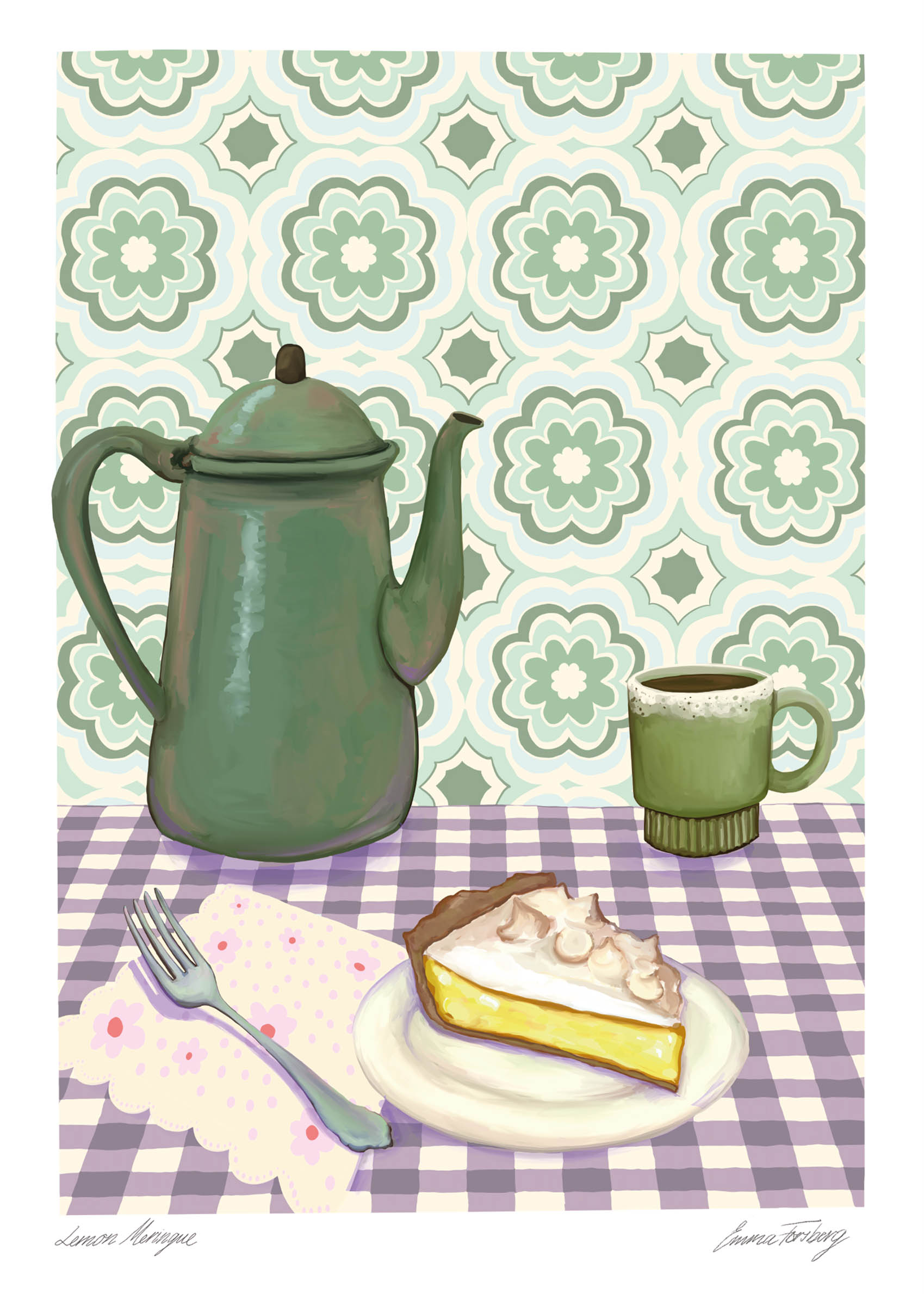 Lemon Meringue plakat - Madillustration (21x30 cm)