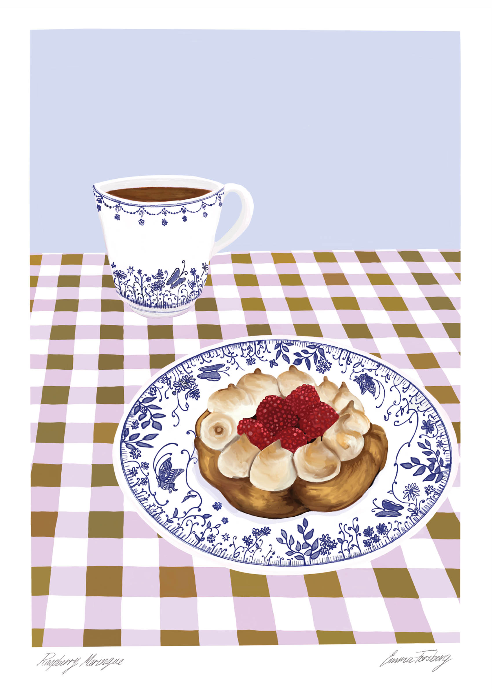 Rasberry Merignue plakat - Madillustration (21x30 cm)