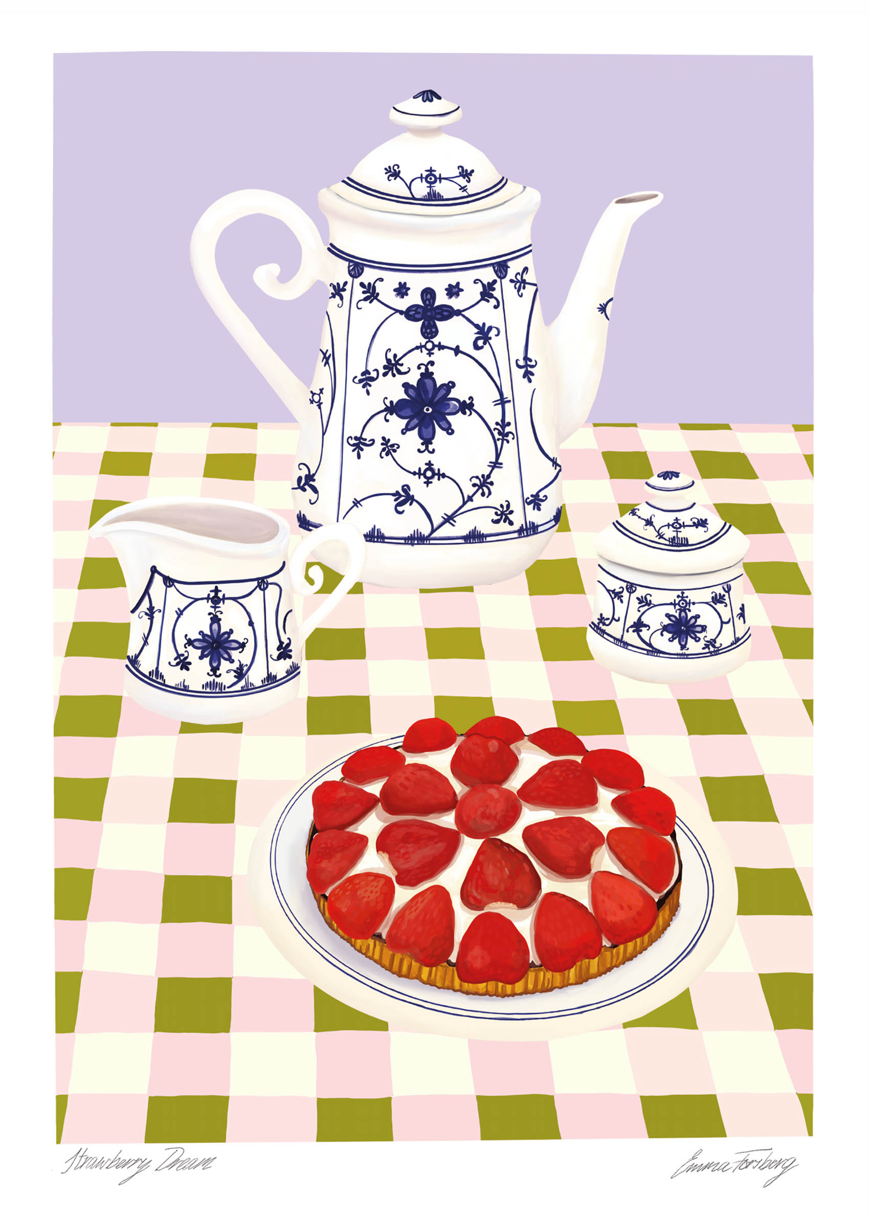 Strawberry Dream Poster - Food-Illustration (21x30 cm)