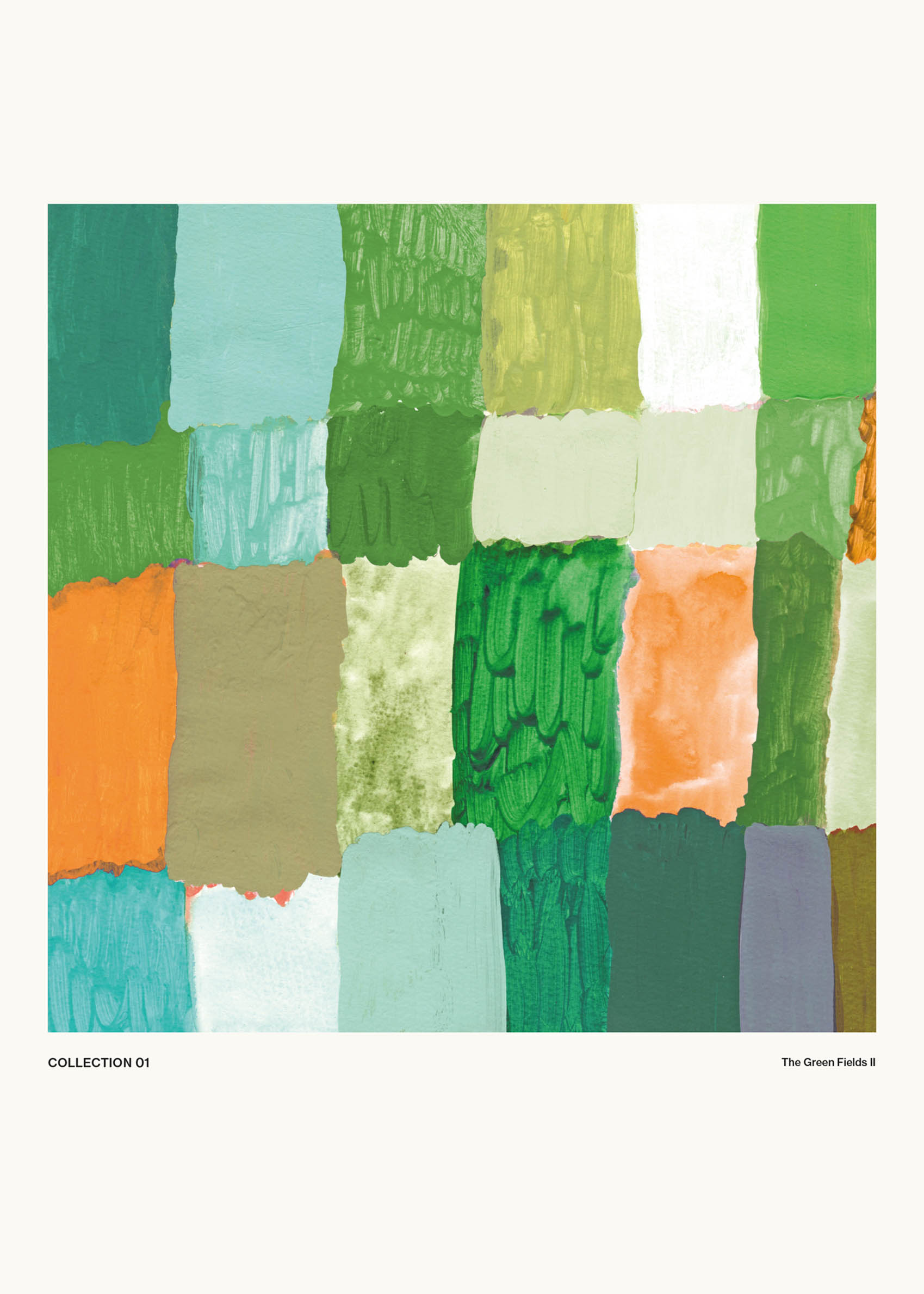 Green Fields II Poster - Abstract illustration (50x70 cm)