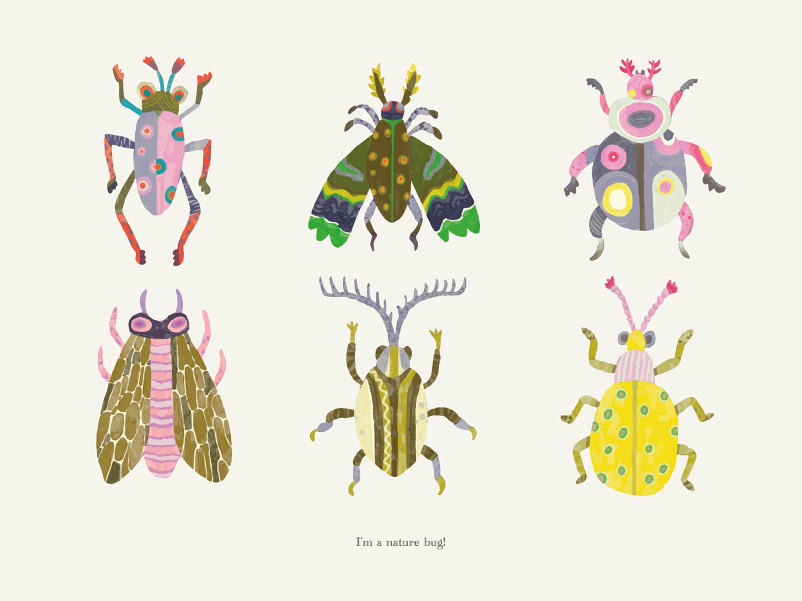 Nature Bug Poster - Animal illustration (50x70 cm)