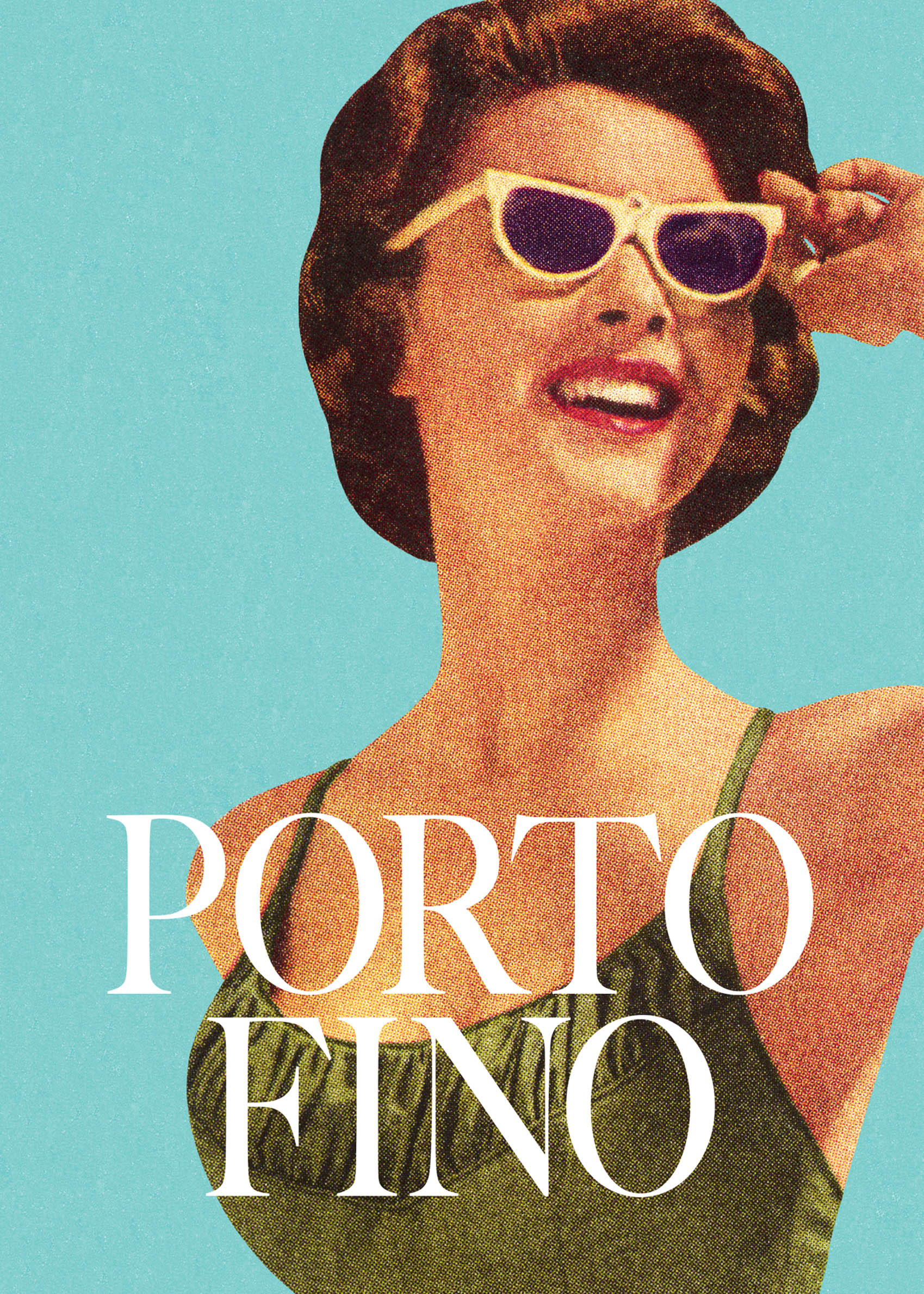 Portofino Vintage Poster - Fashion illustration (30x40 cm)