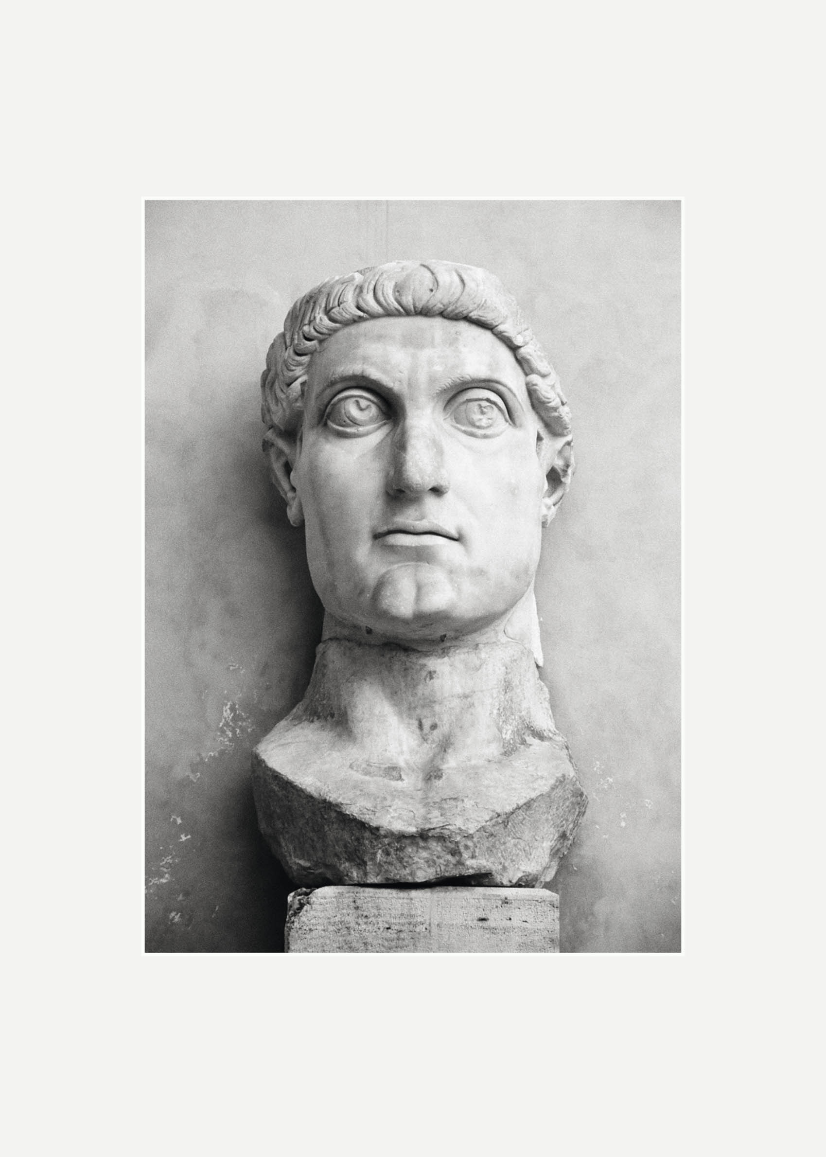 Emperor Constantine poster - Black and white sculpture photography (30x40 cm)