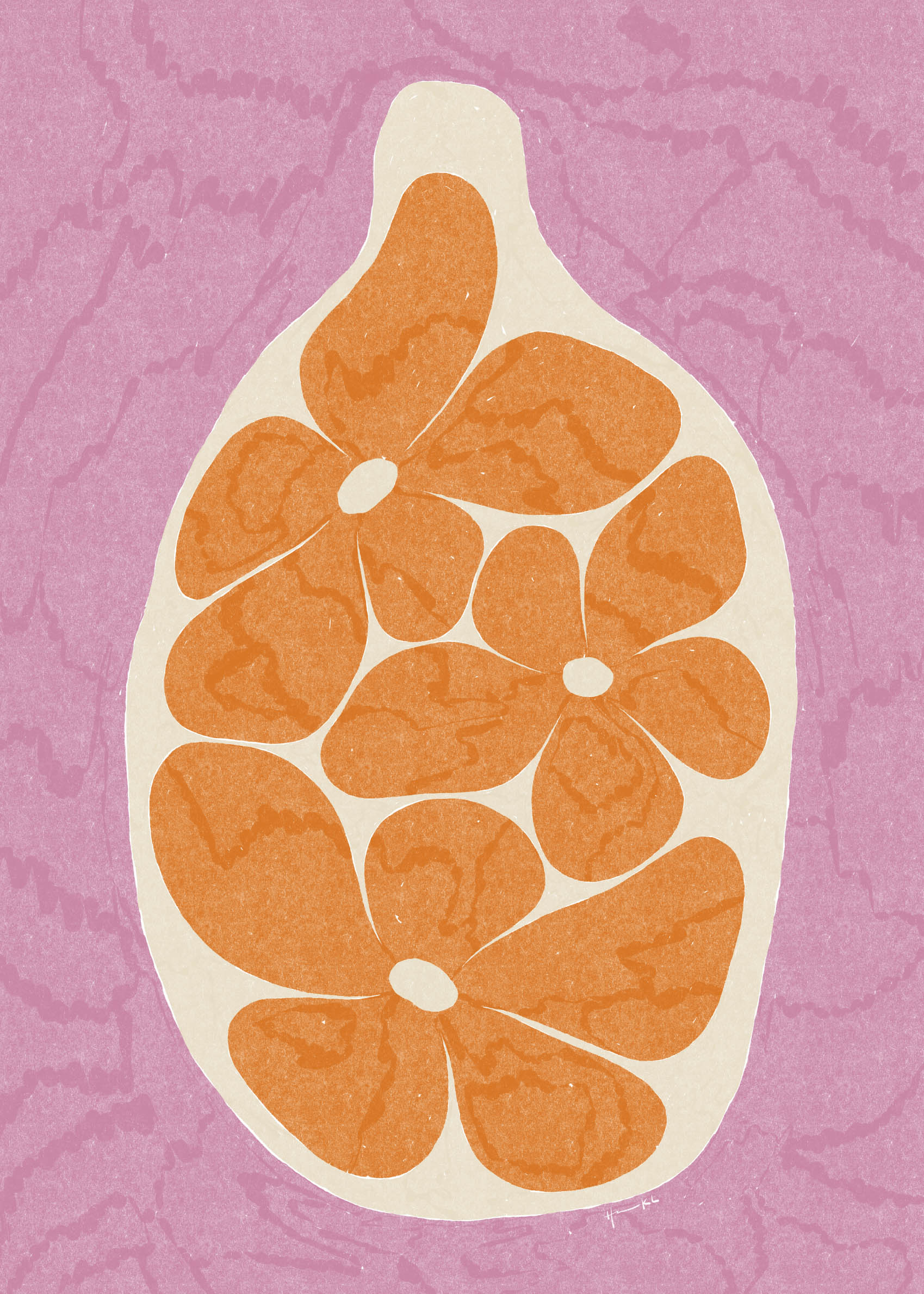 Summer Essence Poster - Orangen-Illustration (70x100 cm)