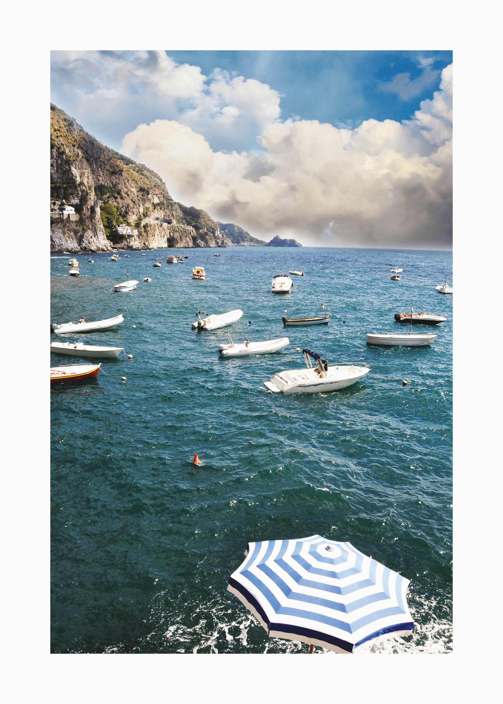 Boats on Amalfi Coast plakat - Kystfotografi (40x50 cm)