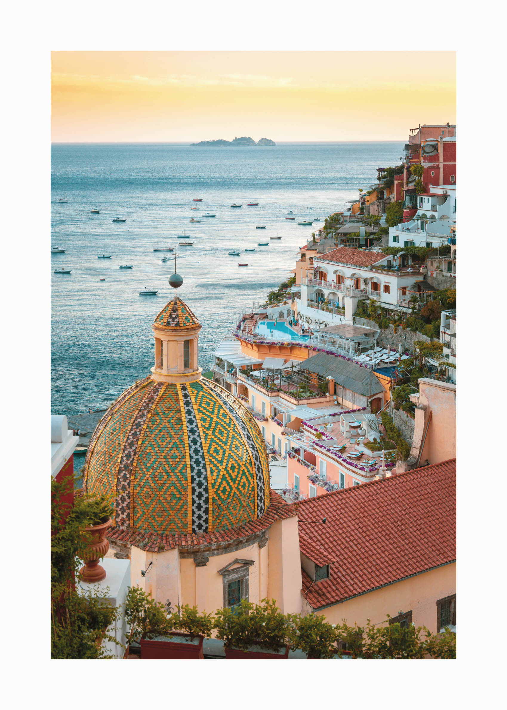 Coastal Sunset Poster - Coastal city illustration (30x40 cm)