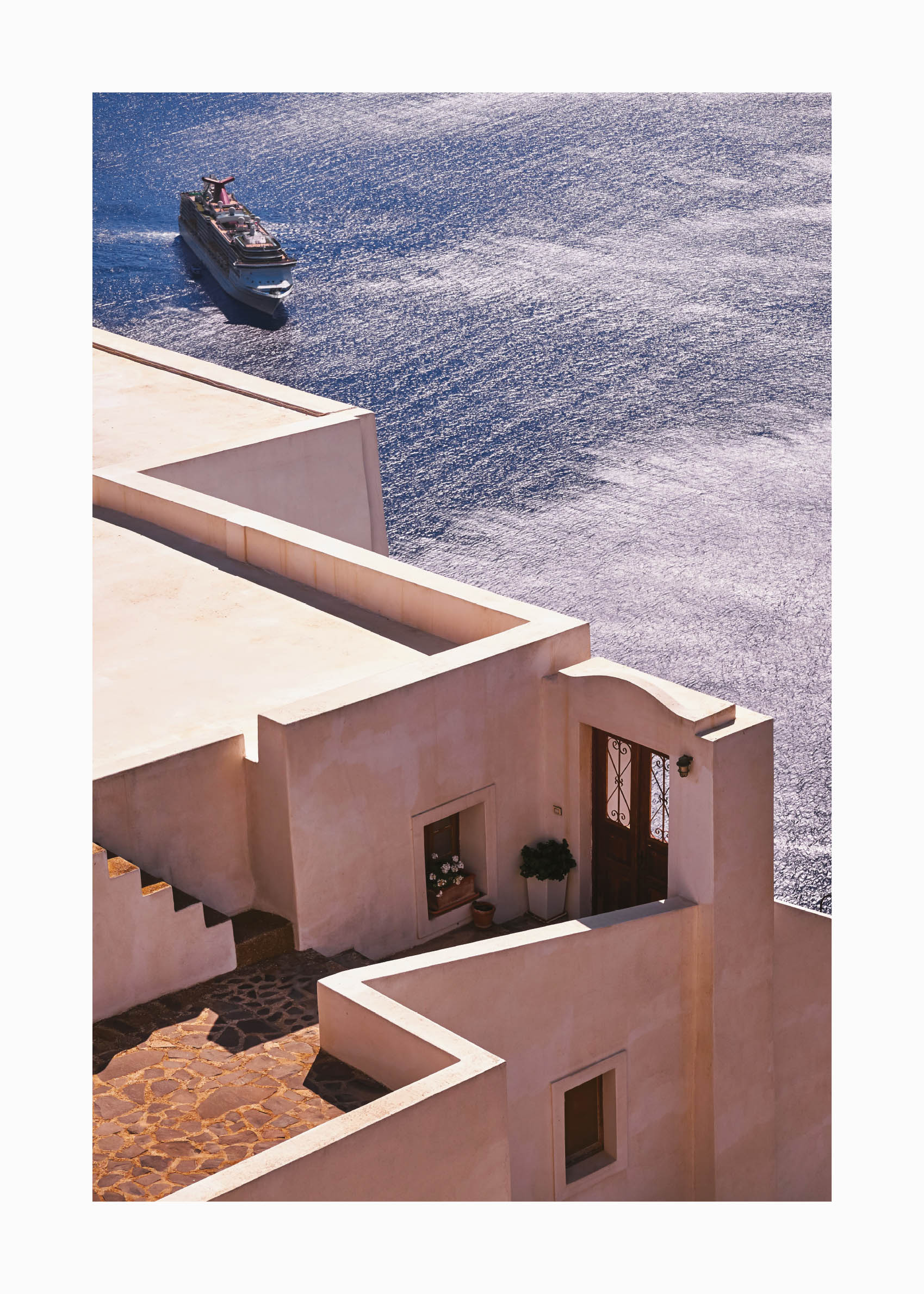 Santorini Seaside Villa Poster - Architecture photography (50x70 cm)