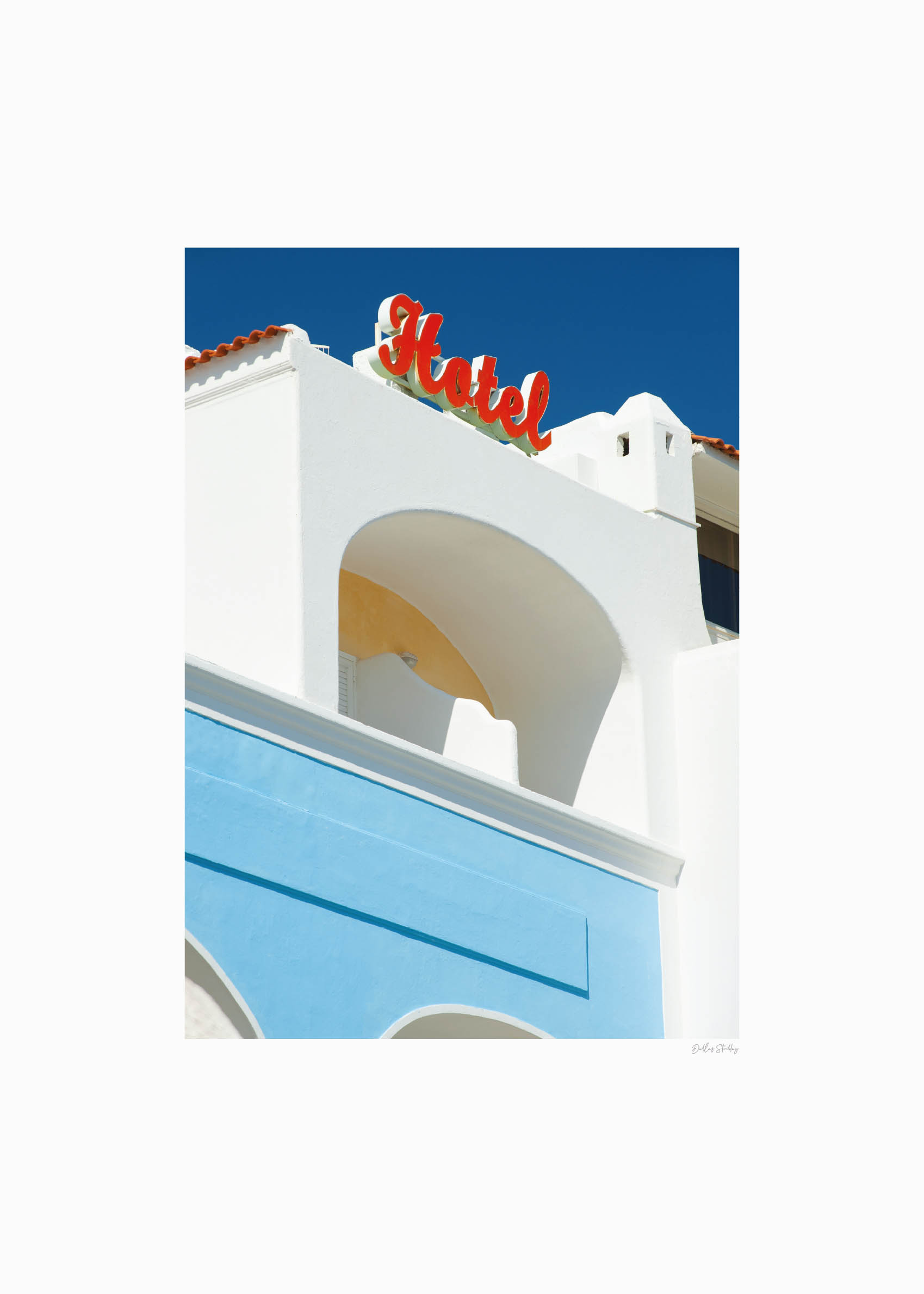 El Hotel Poster - Architecture illustration (30x40 cm)