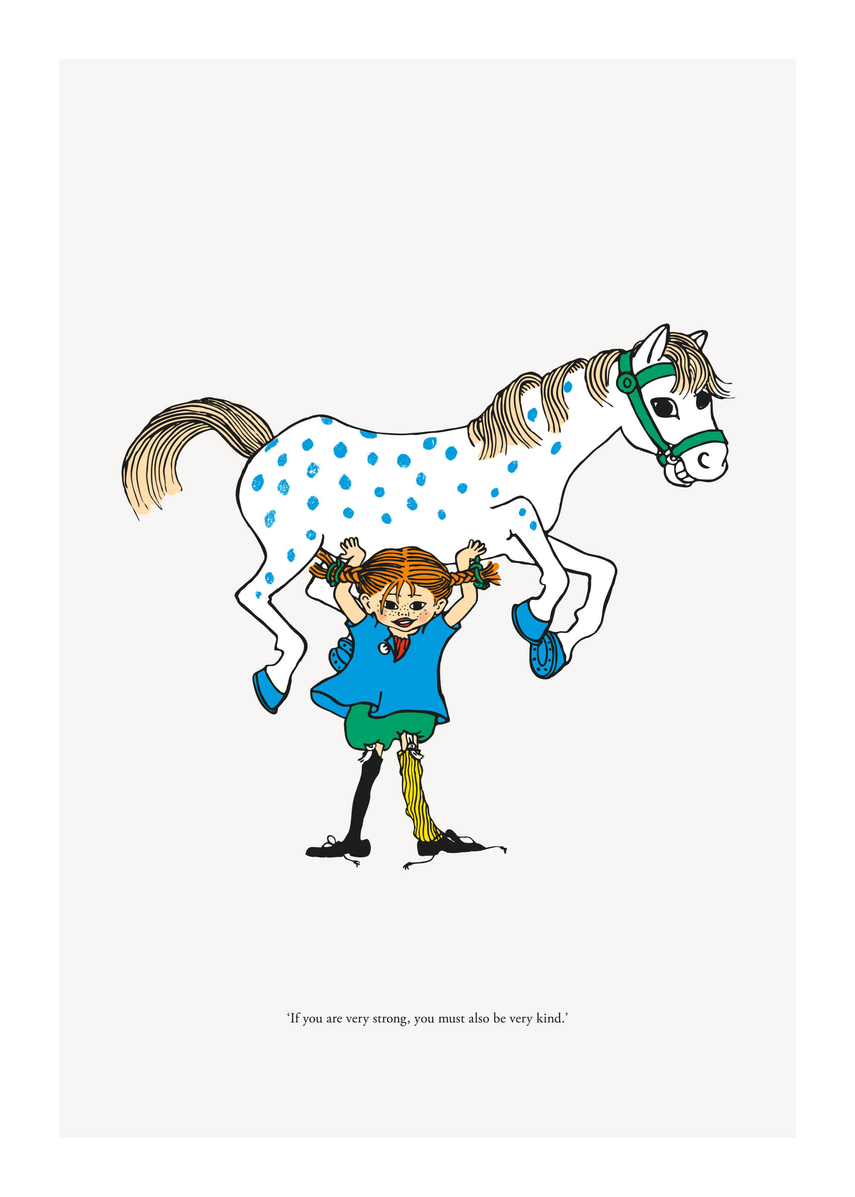 Pippi is Strong Poster - Animal illustration (50x70 cm)