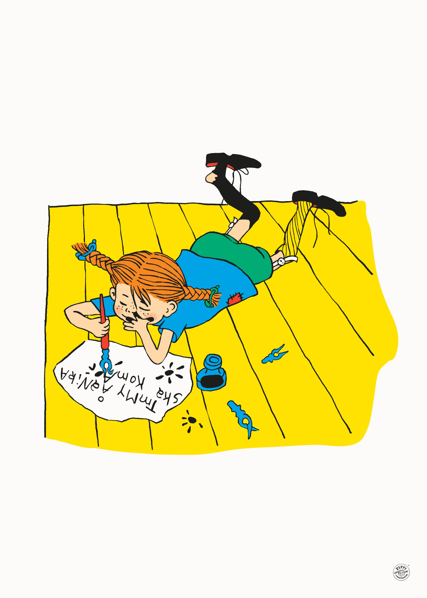 Pippi Writing Poster - Figurenillustration (50x70 cm)