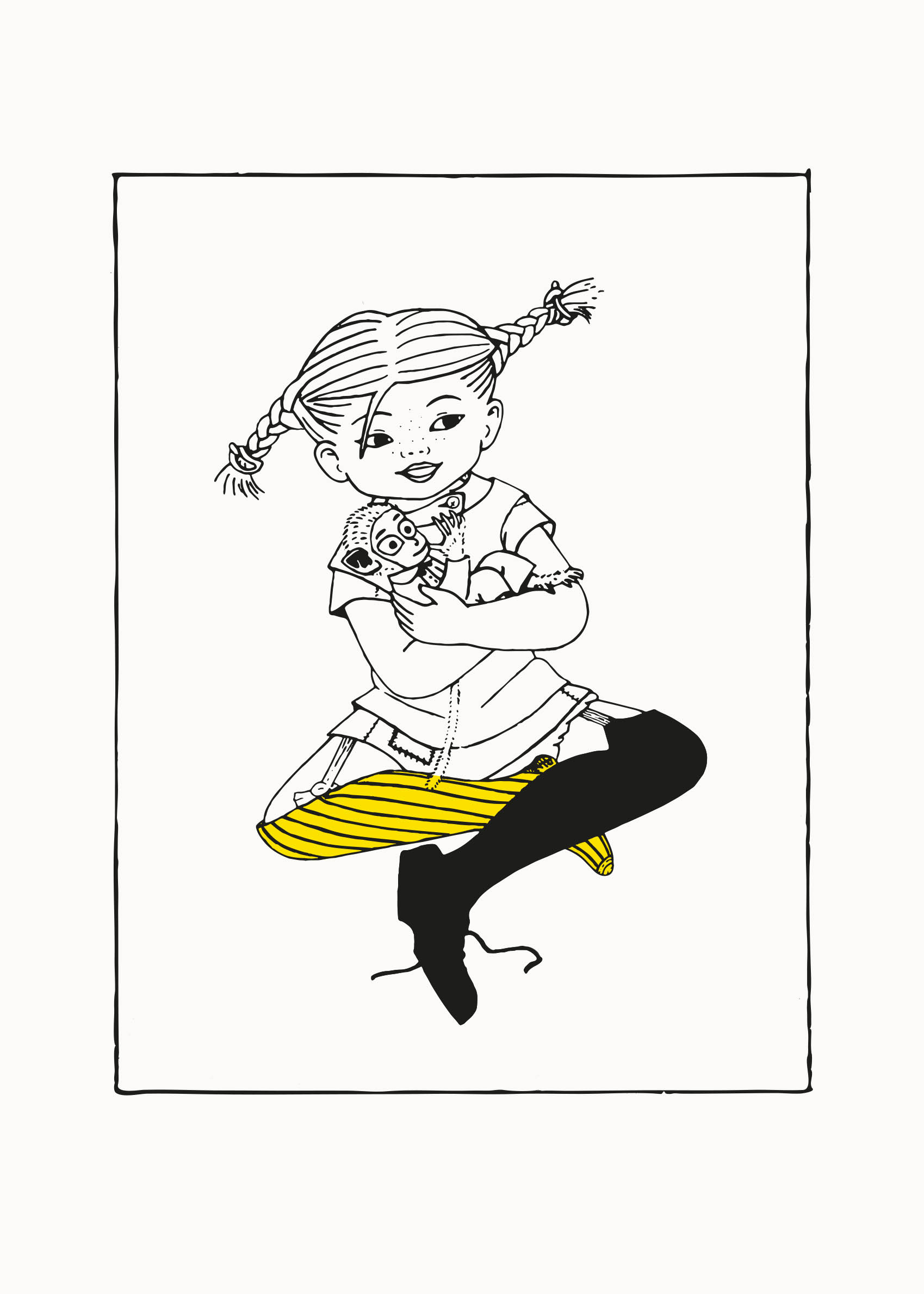 Pippi Socks Poster - Figur line art (30x40 cm)