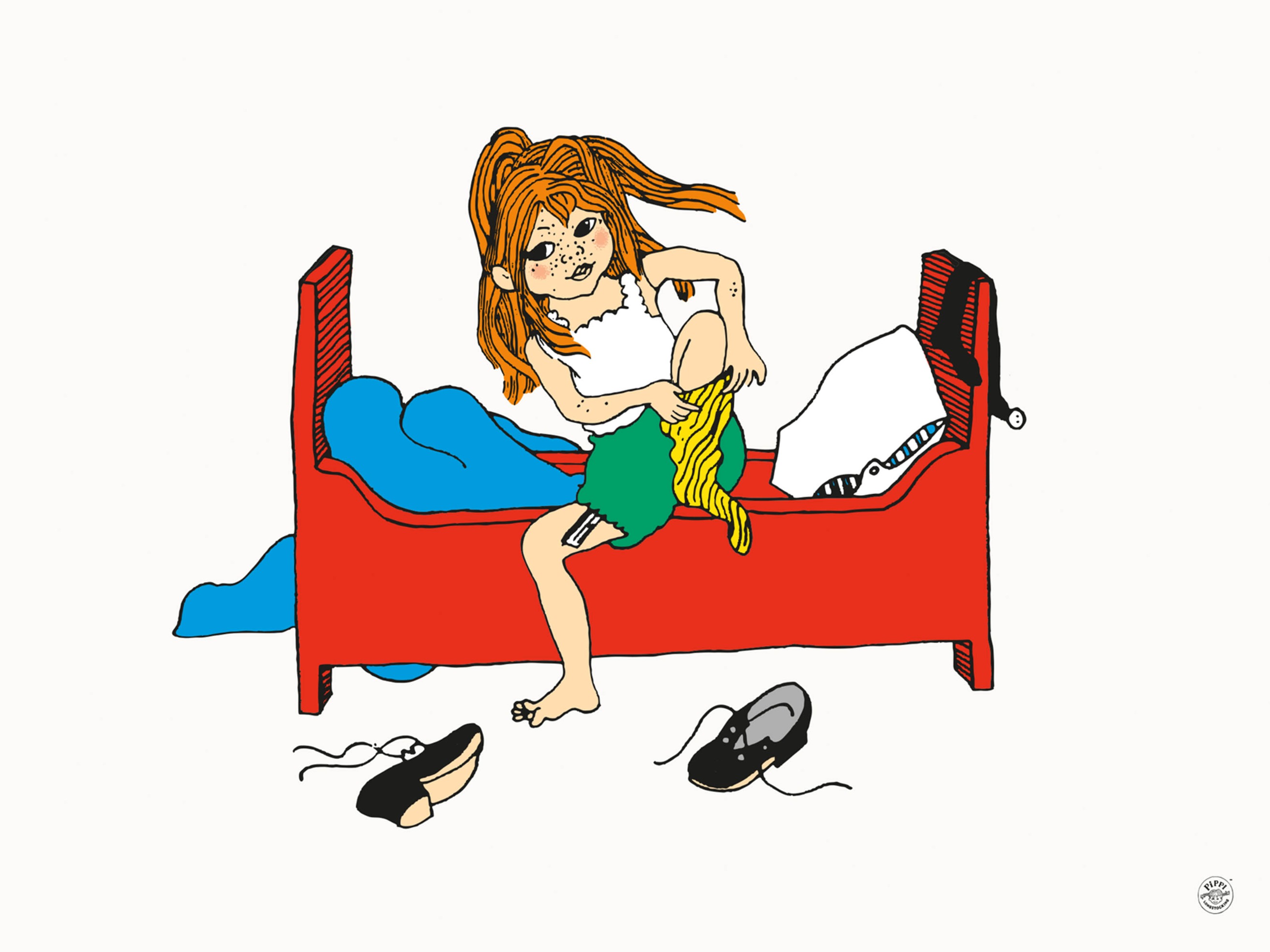 Pippi Morning Routine Poster - Figure illustration (50x70 cm)