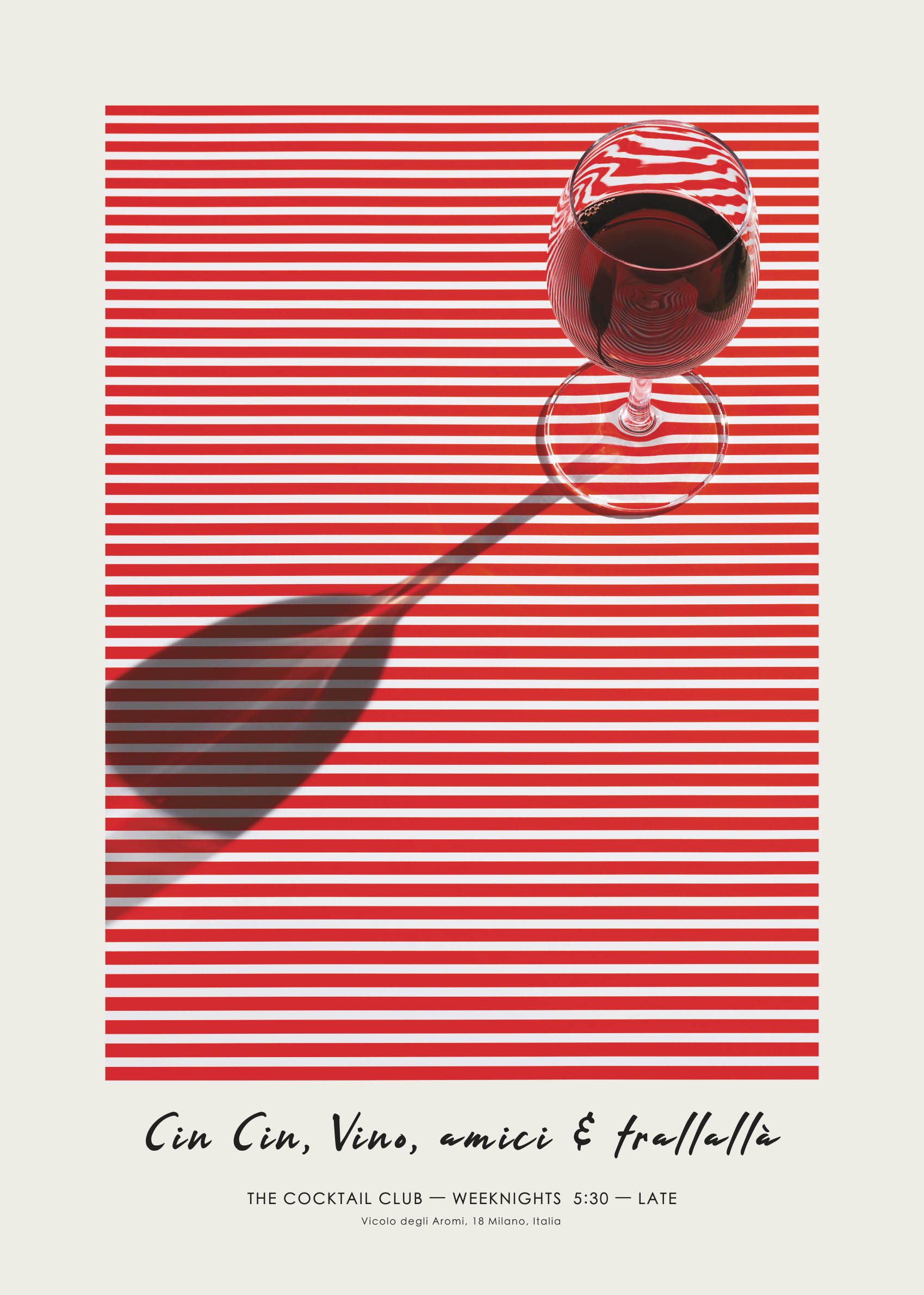 The Cocktail Club Poster - Drinks illustration (50x70 cm)