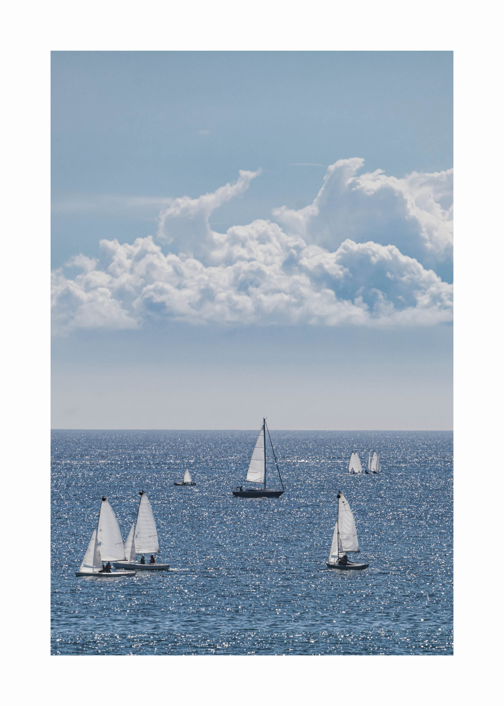Yachts on the Beach plakat - Havfotografi (21x30 cm)