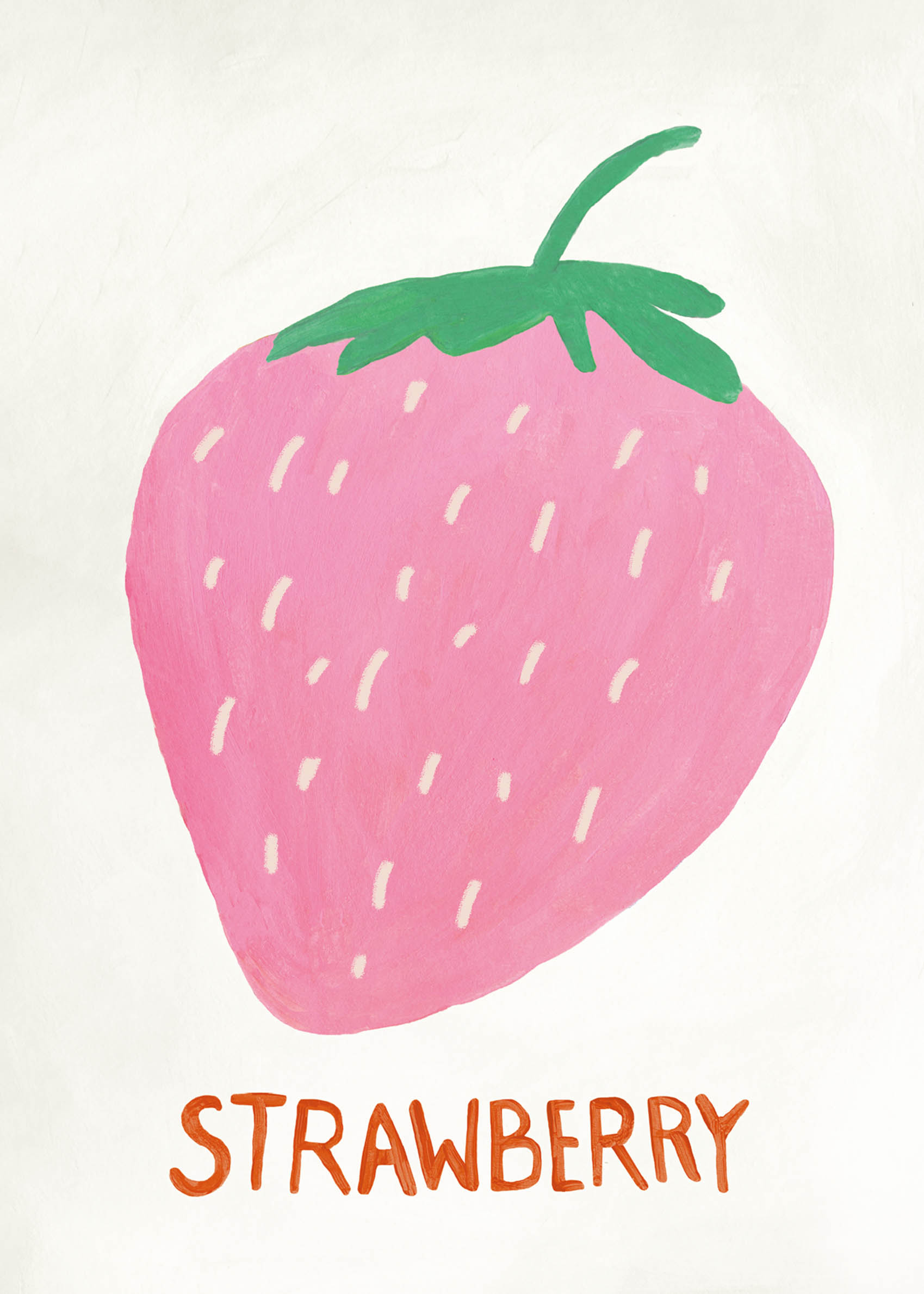 The Strawberry poster - Fruit illustration (30x40 cm)