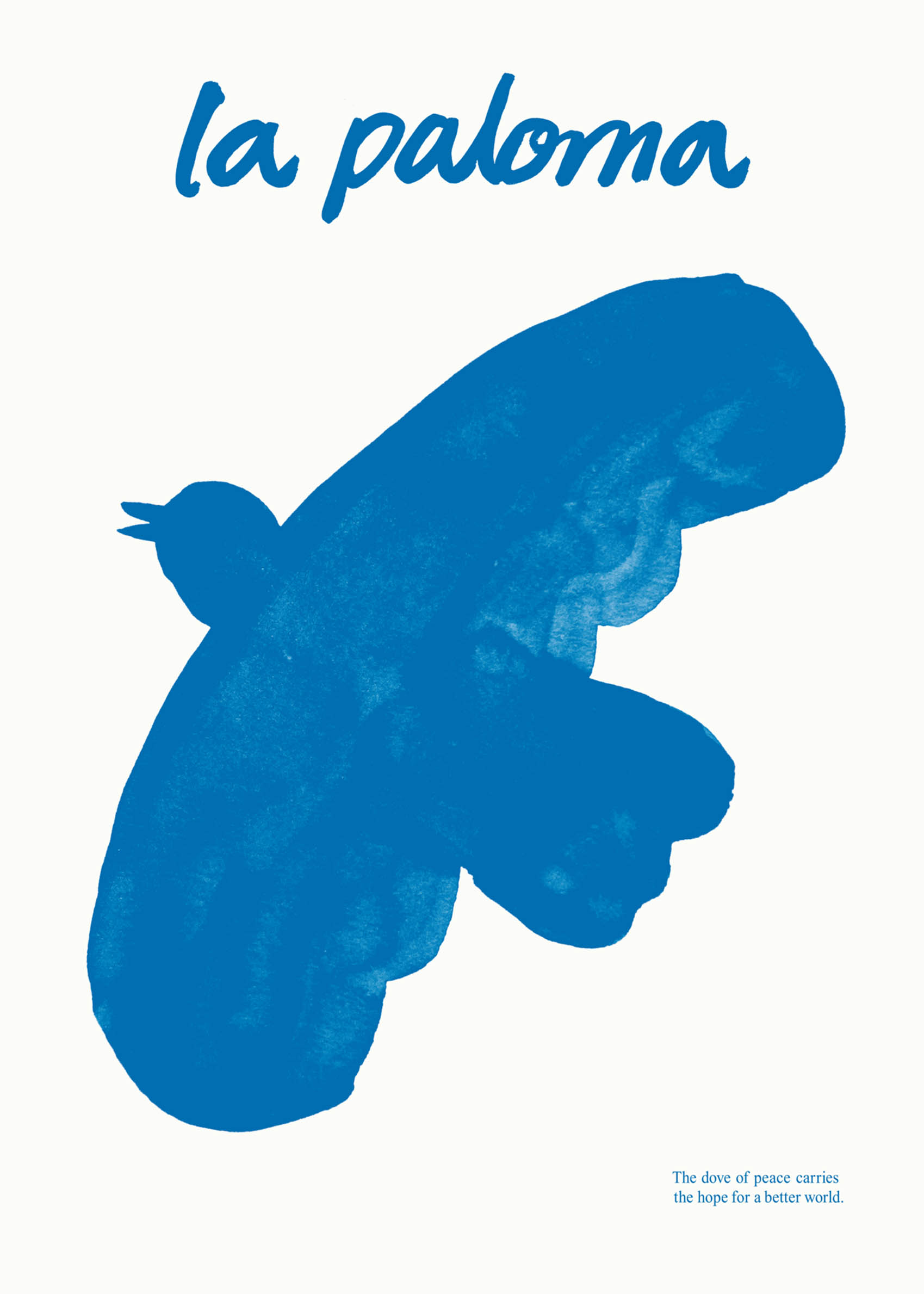 La Paloma Blue Peace Dove Poster - Animal graphic illustration (21x30 cm)