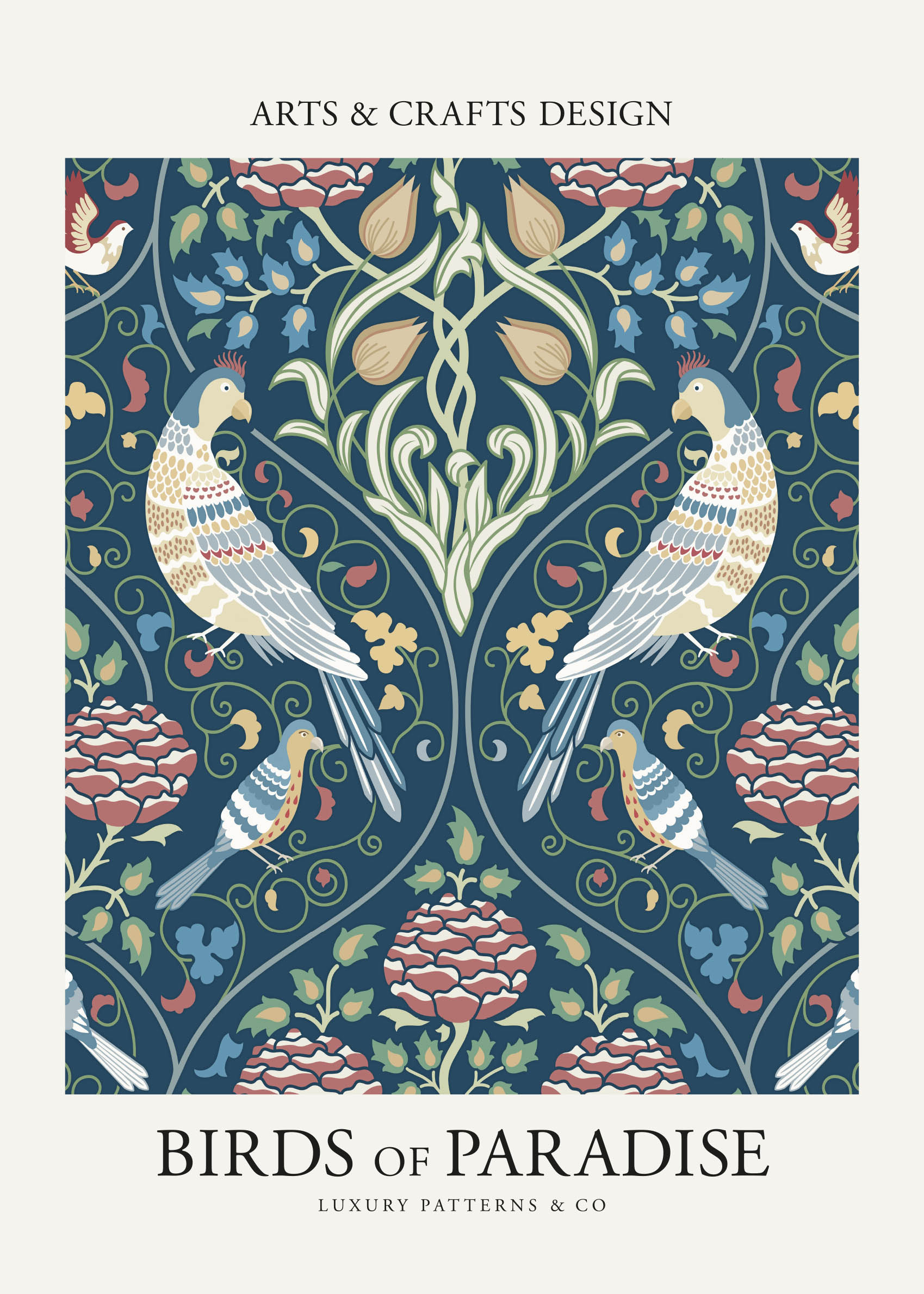Birds of Paradise Blue Poster - Tierillustration (50x70 cm)
