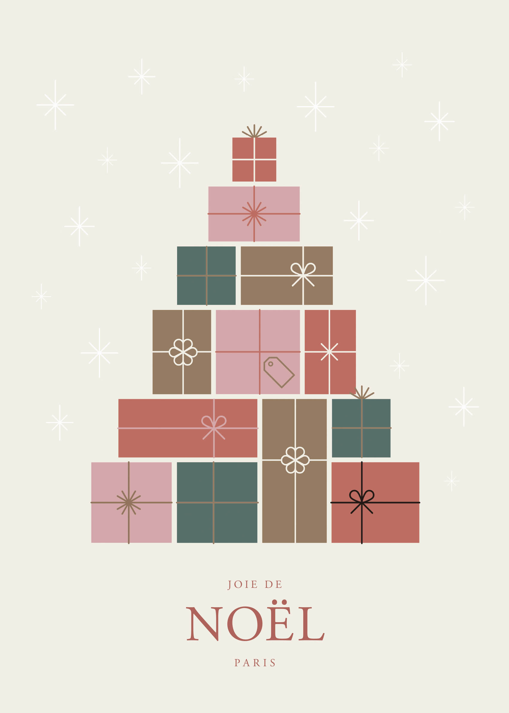 La Joi de Noel Poster - Weihnachtsbaum Grafik (50x70 cm)