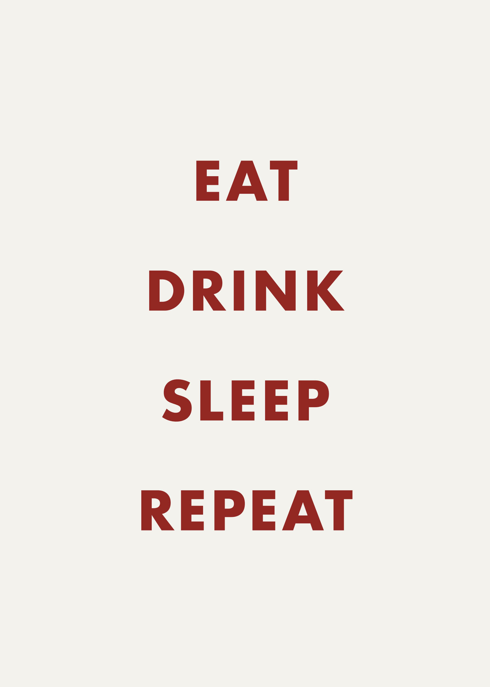Eat Drink Sleep Repeat Poster - Food illustration (50x70 cm)