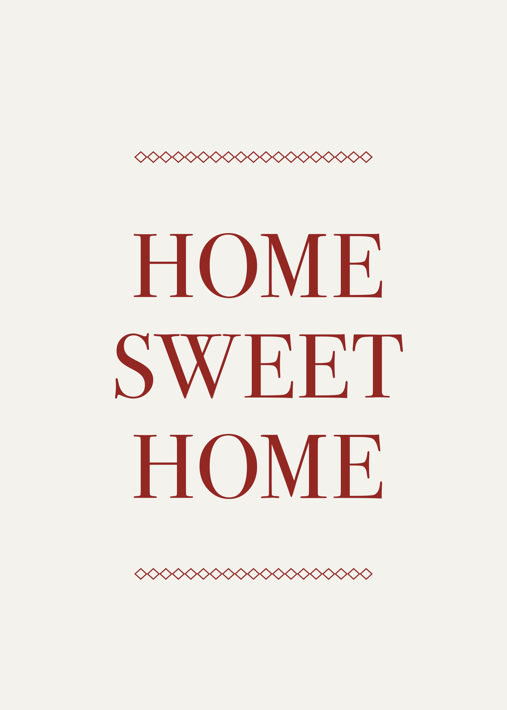 Home Sweet Home Poster - Typography illustration (50x70 cm)