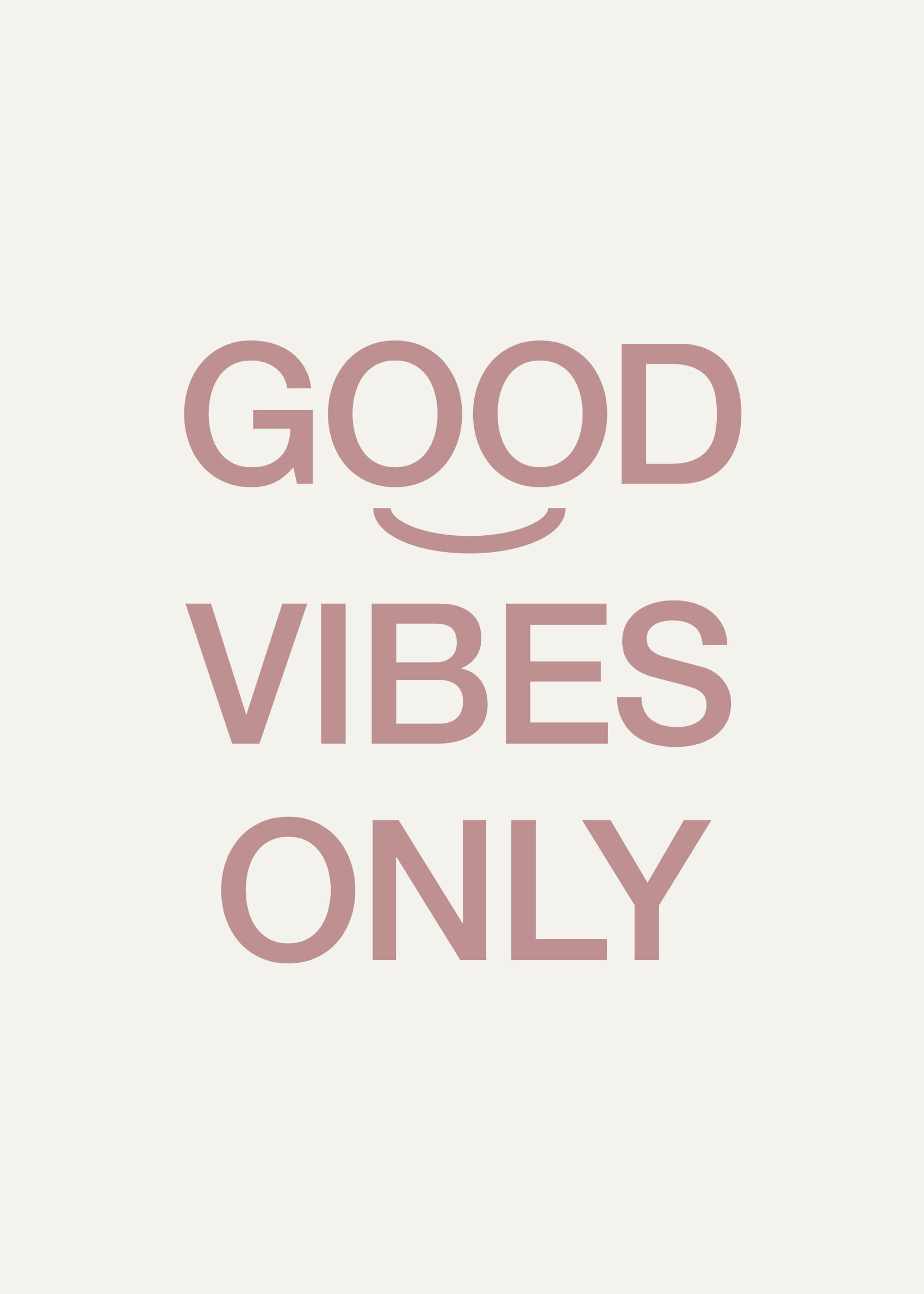 Good Vibes Only poster - Typografisk illustration (30x40 cm)