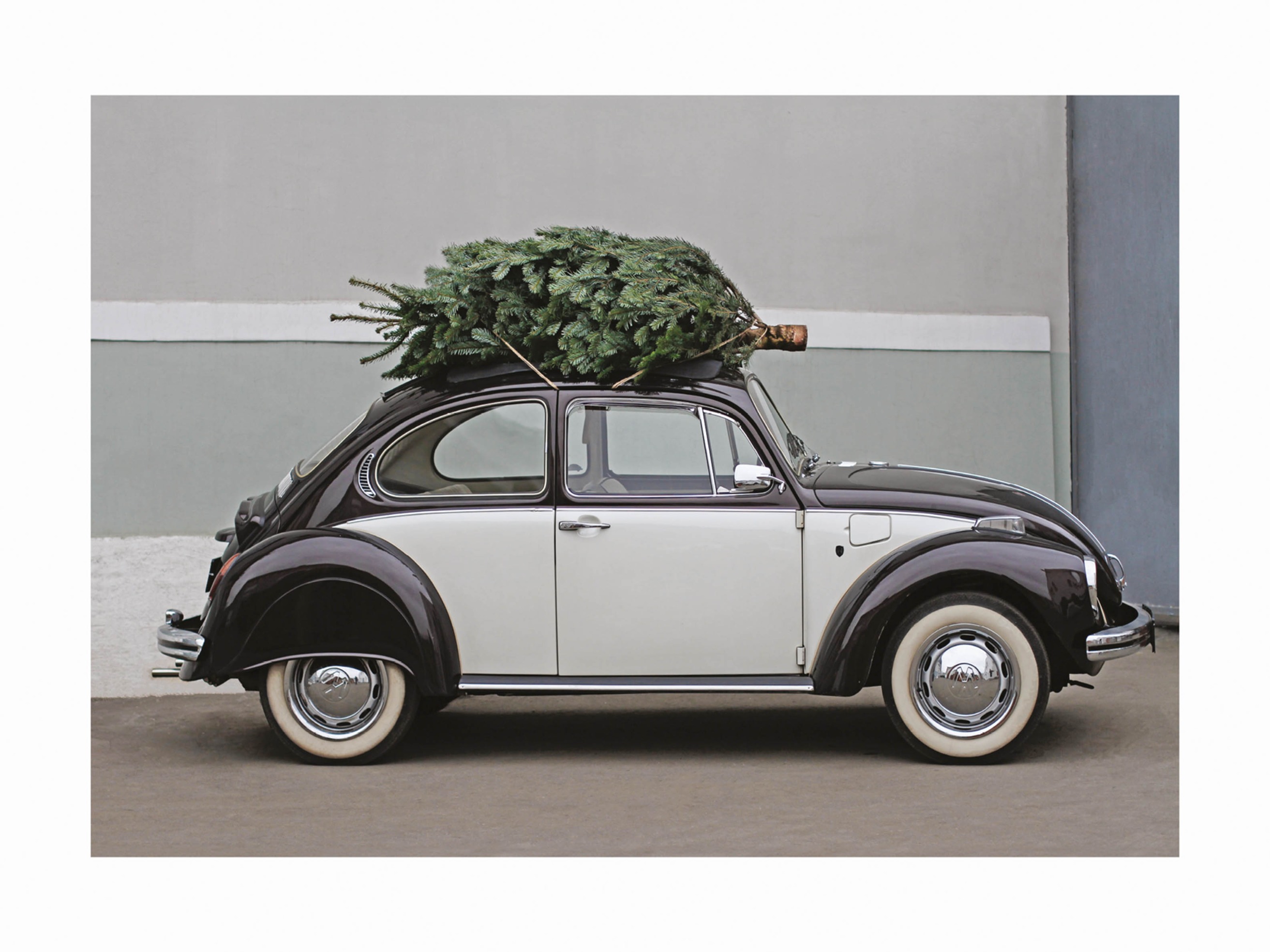 Christmas Beetle Car Poster - Vintage car photography (30x40 cm)