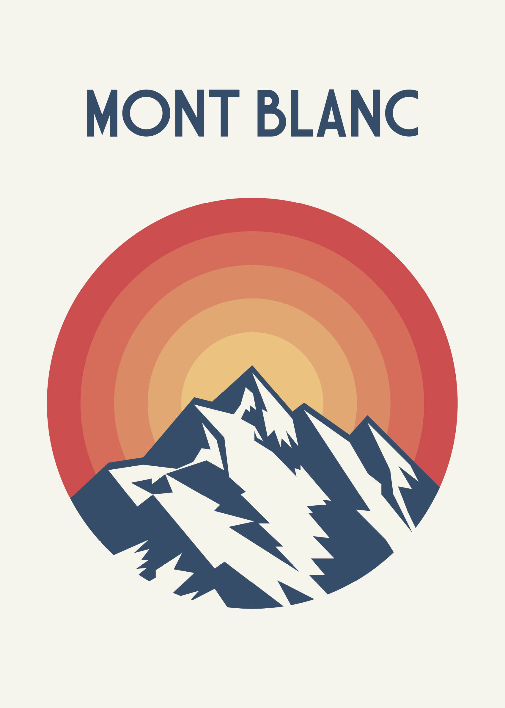 Mont Blanc plakat - Landskabsillustration (30x40 cm)