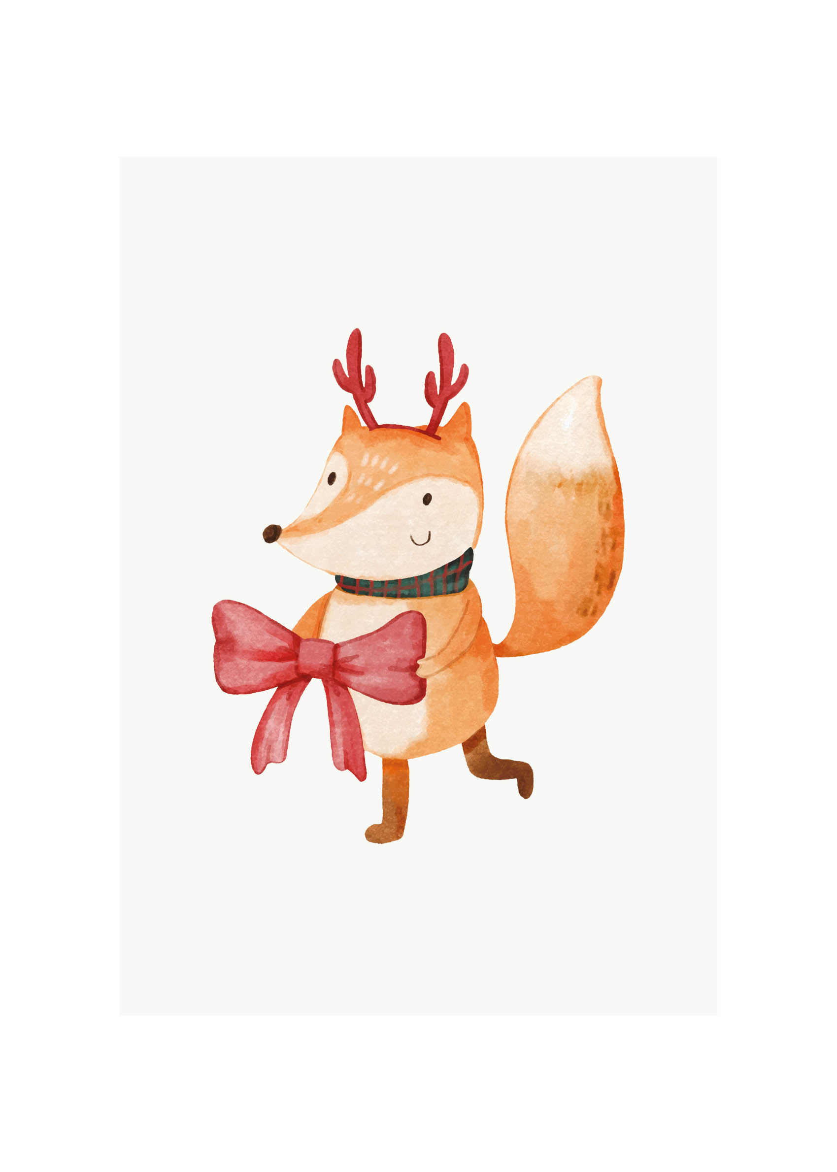 Fox as a Reindeer Poster - Tierillustration (21x30 cm)