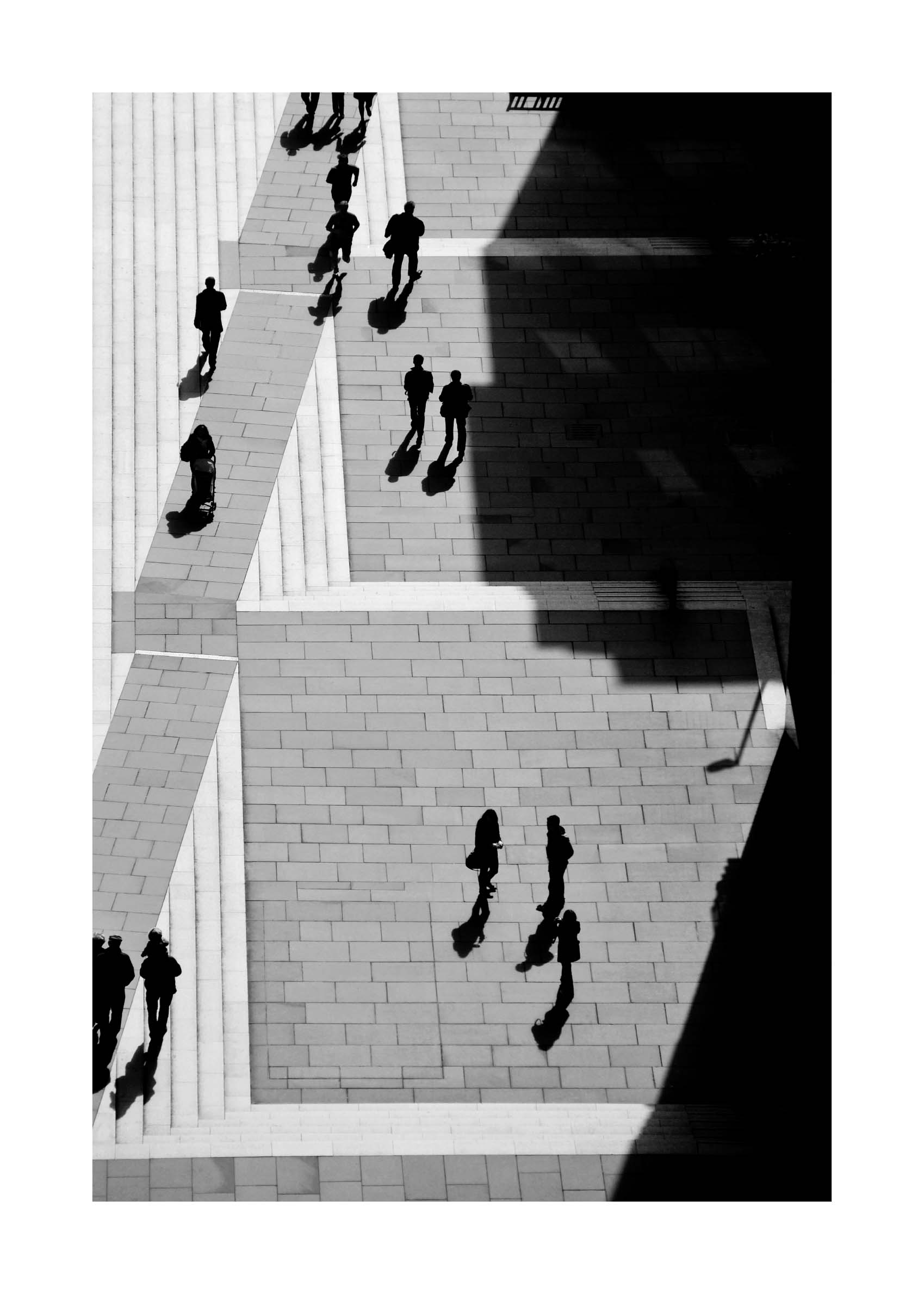 City Walk Poster - Black and white city photography (30x40 cm)