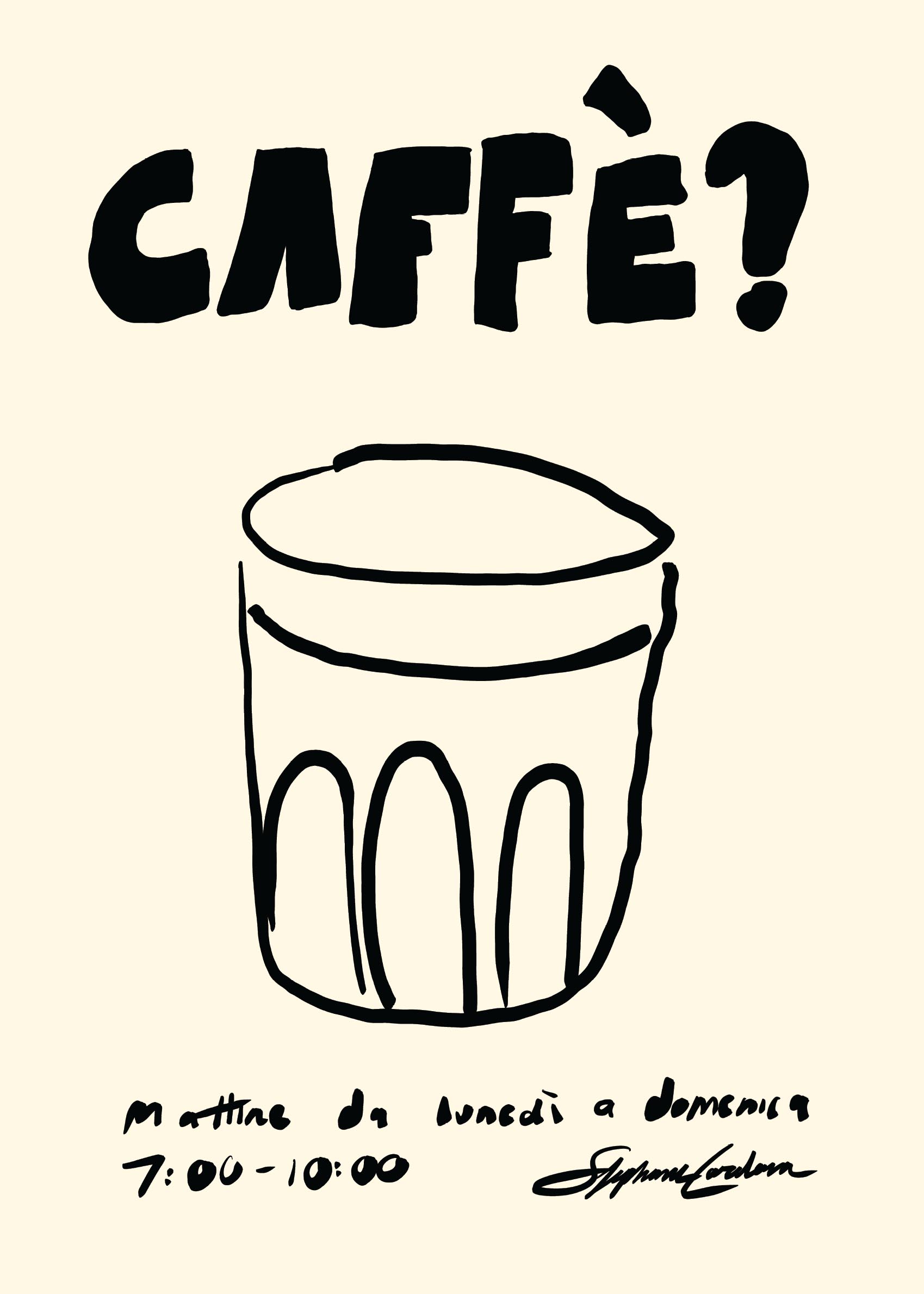 Caffe Poster - Coffee cup illustration (30x40 cm)